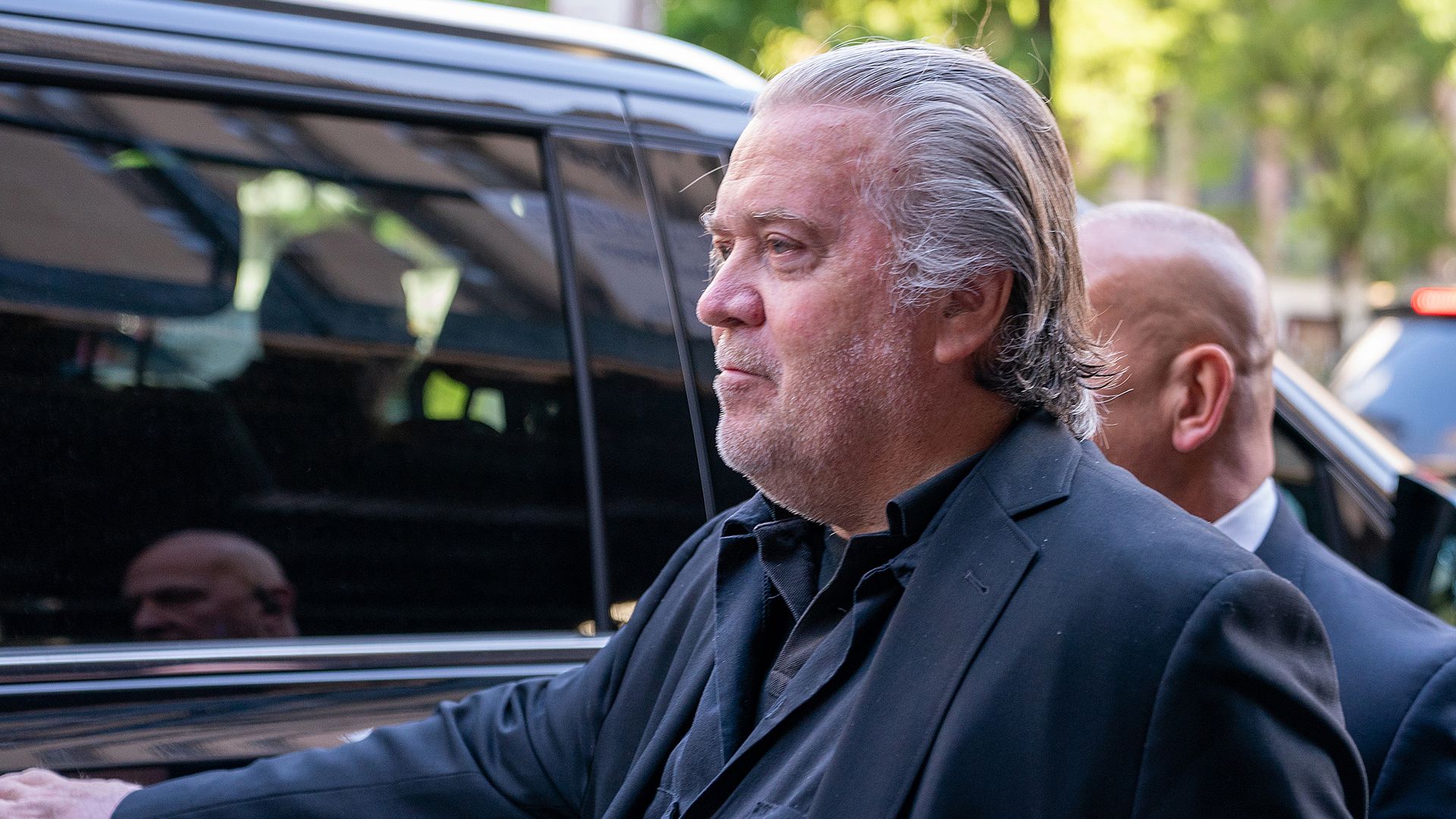 Steve Bannon, former advisor to President Donald Trump, departs New York State Supreme Court on May 25, 2023 in New York City