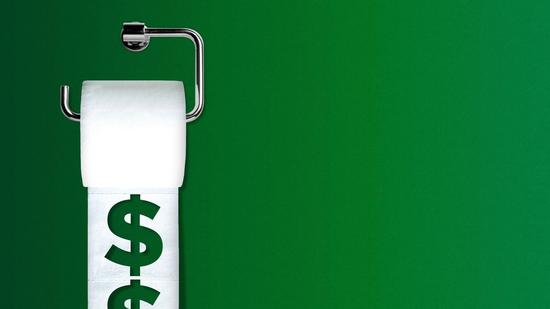 a toilet paper roll with dollar signs on it