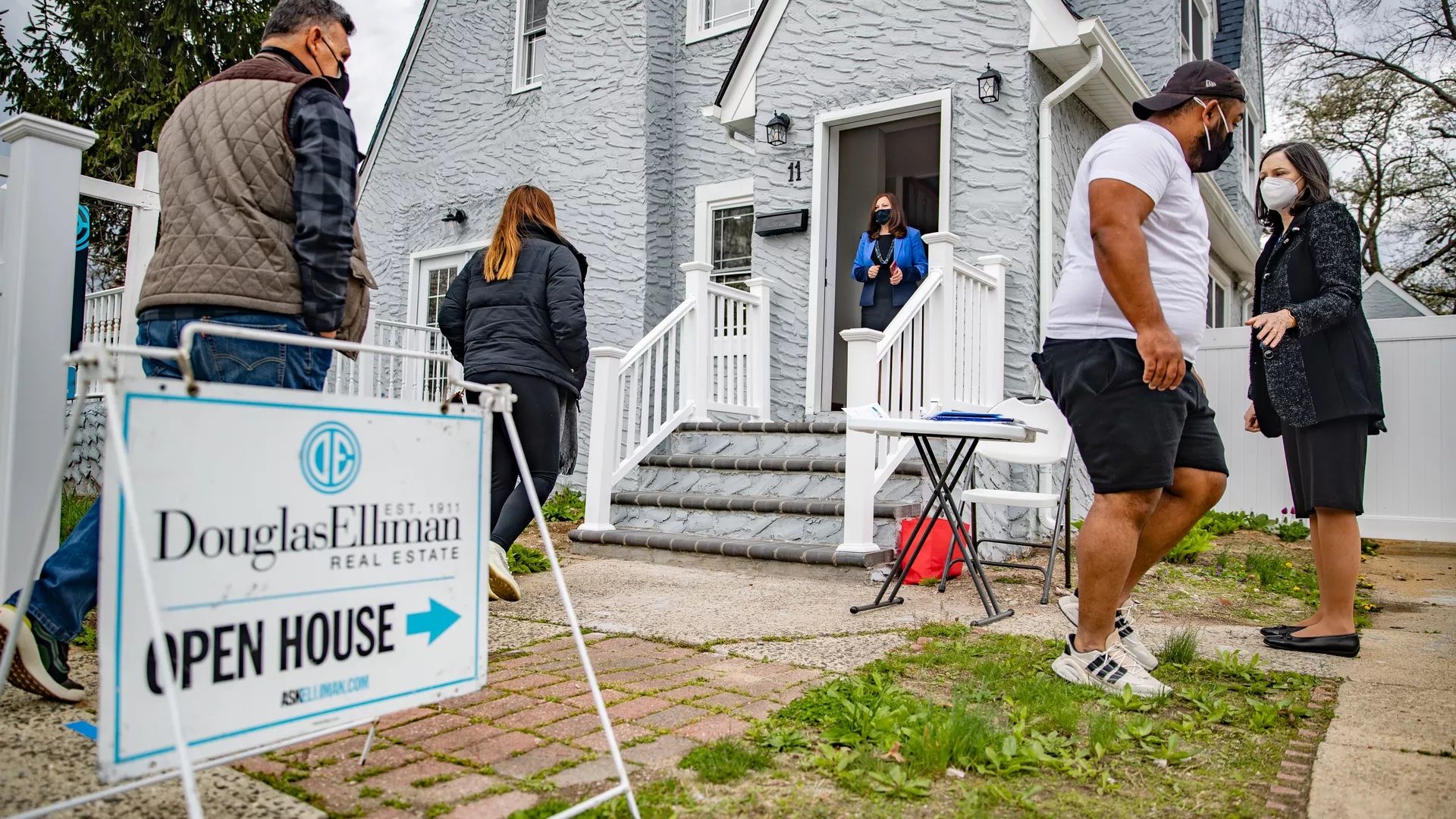 A busy open house at a home for sale.