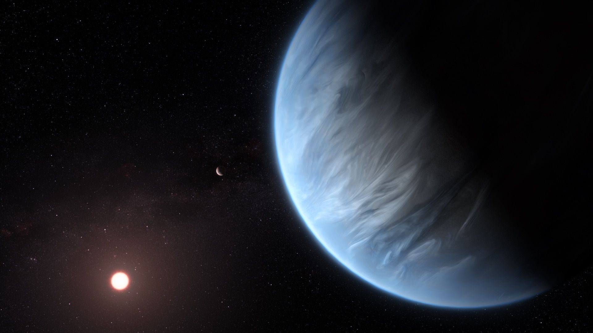 An artist's impression of a distant alien planet.