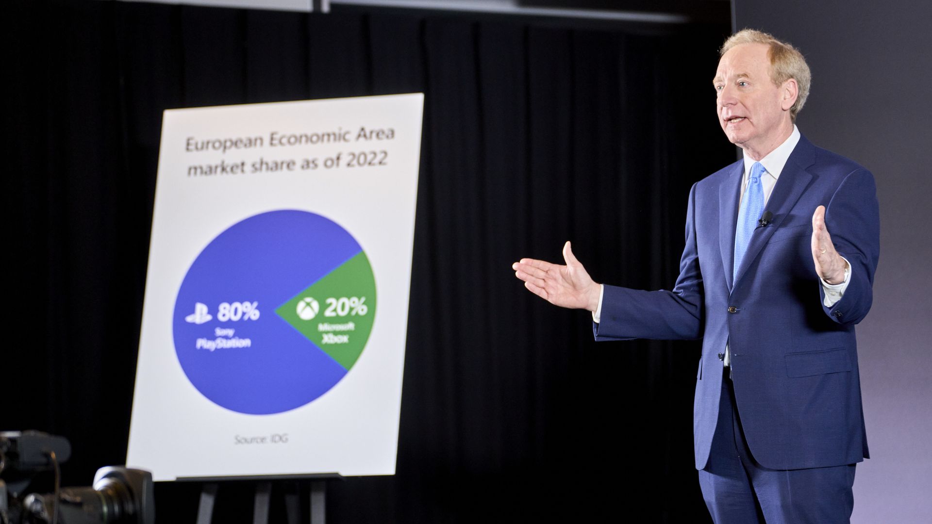 Microsoft president Brad Smith in Brussels on Feb. 21, 2023.