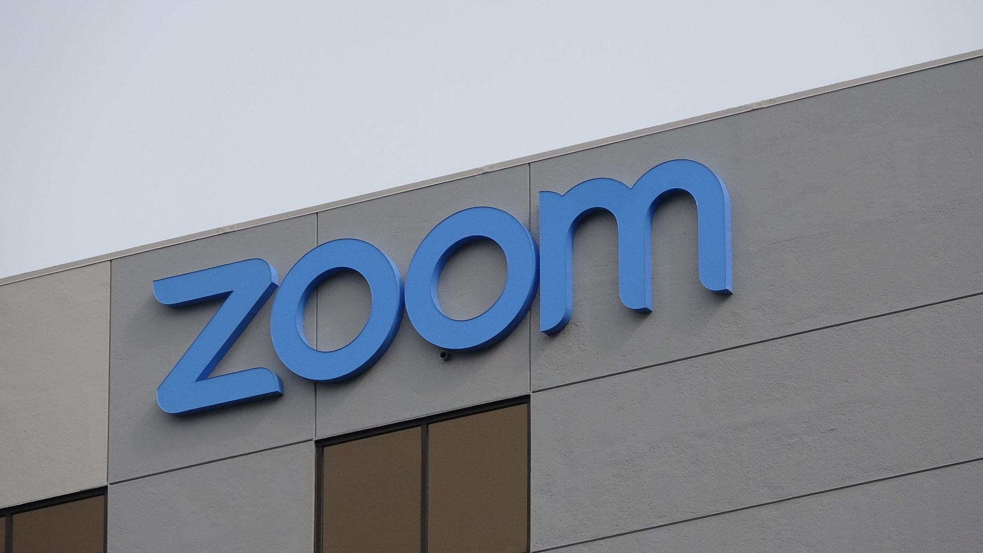 Photo of a building with a sign reading "Zoom"