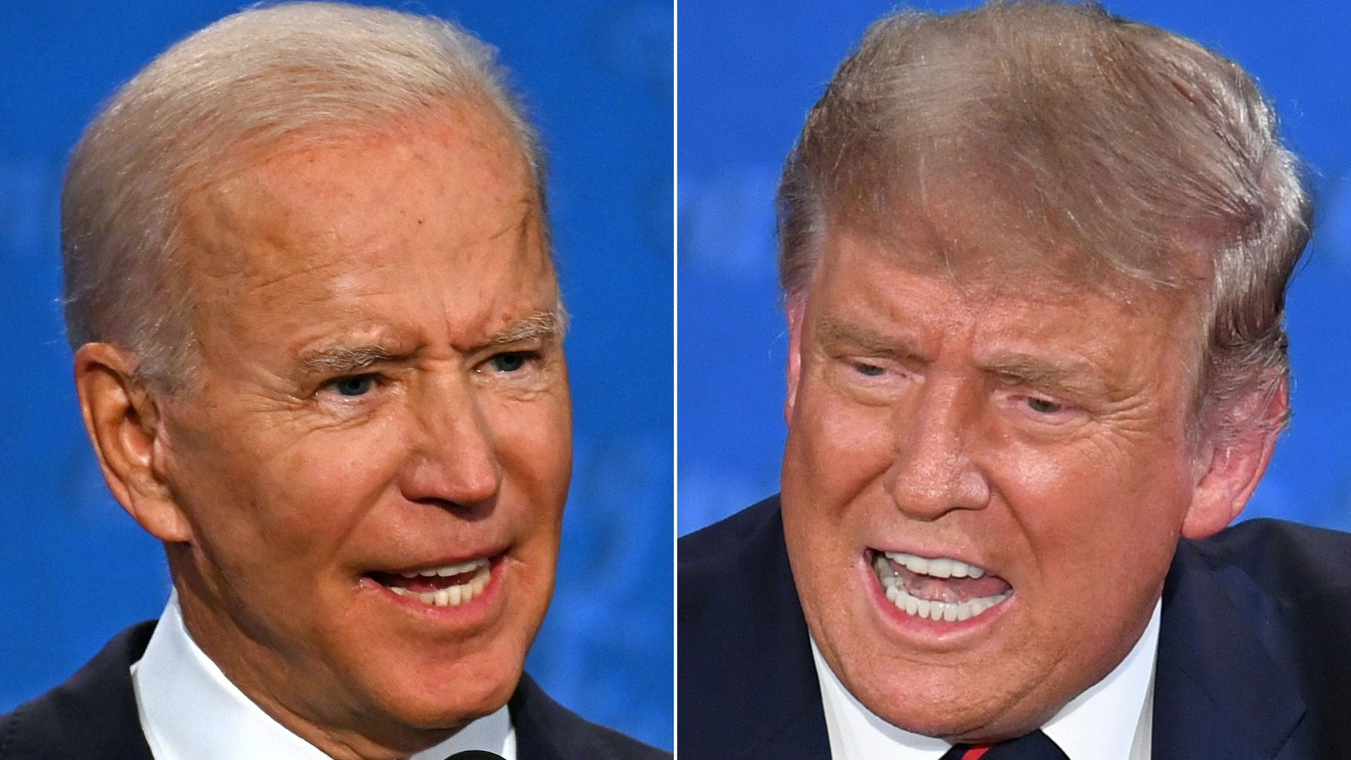 Joe Biden and Donald Trump split screen.