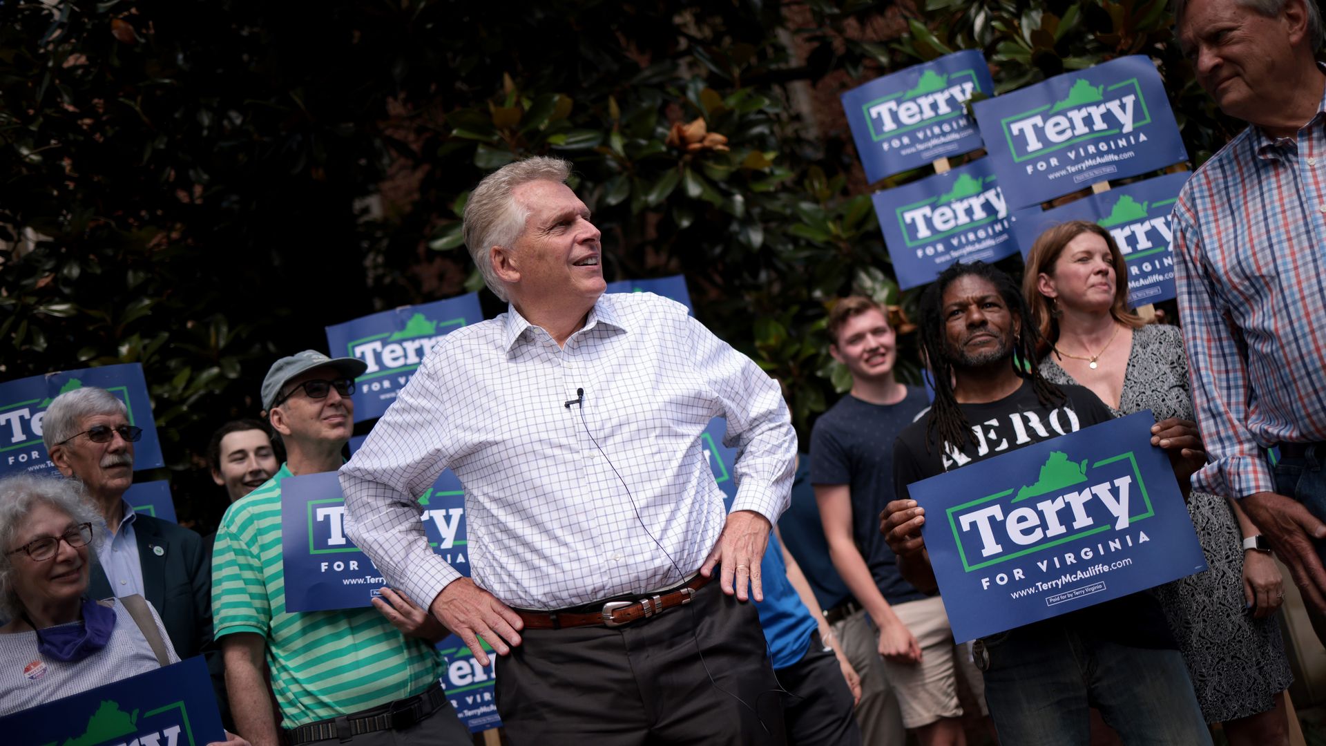 Image of Terry McAuliffe at a campaign event. 