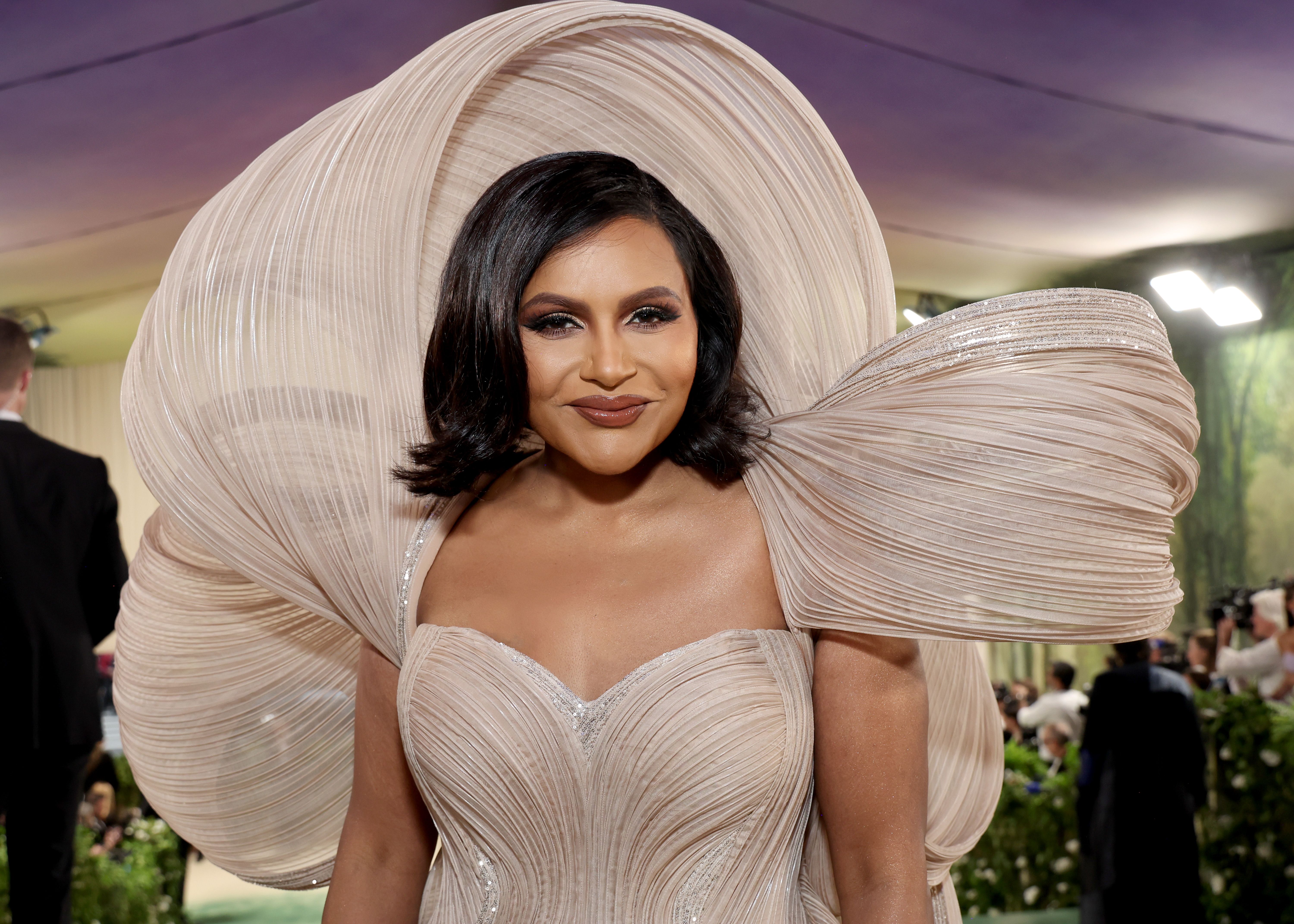 Mindy Kaling attends The 2024 Met Gala Celebrating "Sleeping Beauties: Reawakening Fashion" at The Metropolitan Museum of Art on May 06, 2024 in New York City. (Photo by Kevin Mazur/MG24/Getty Images for The Met Museum/Vogue)