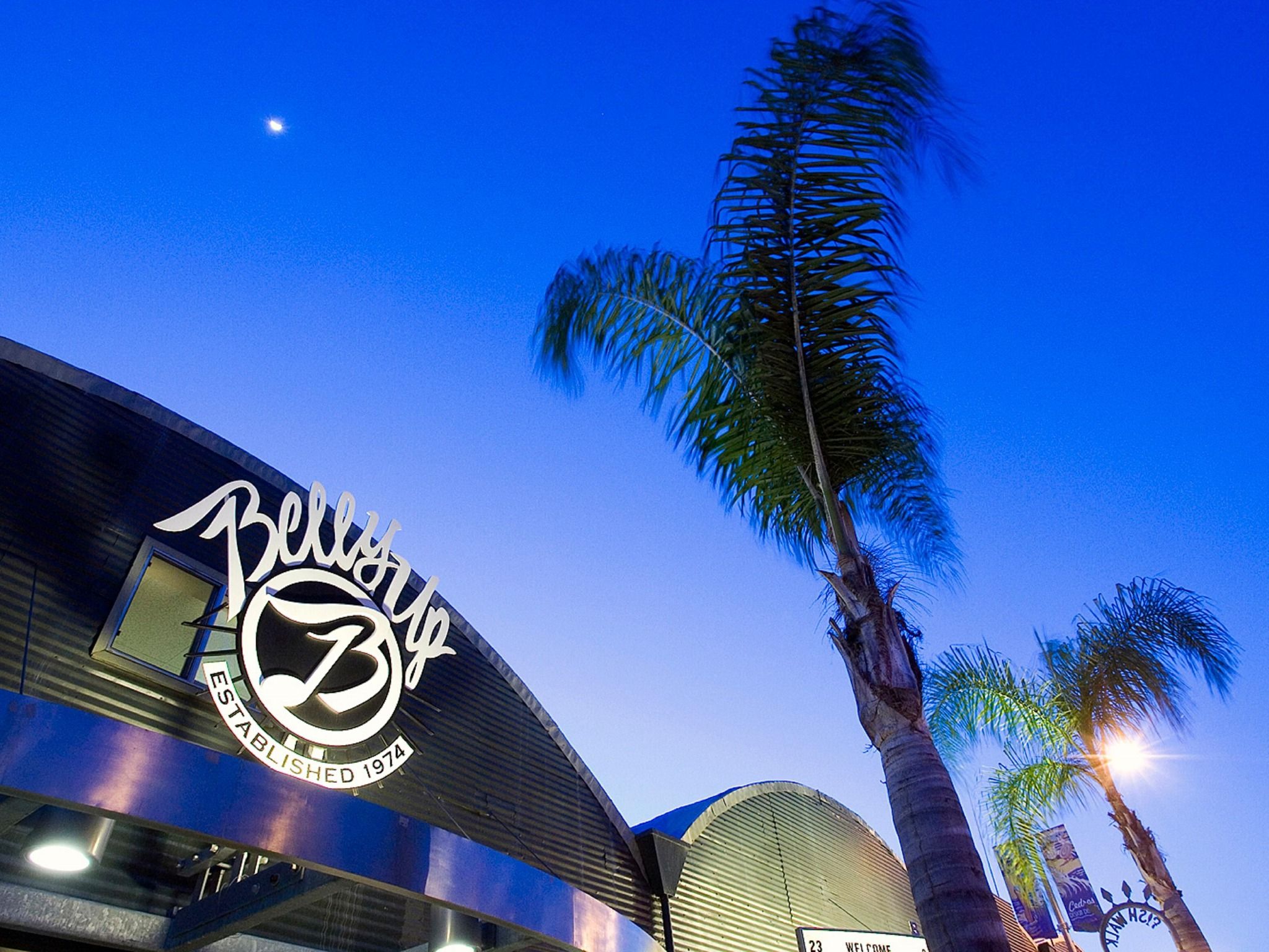 The entrance of Belly Up Tavern. 