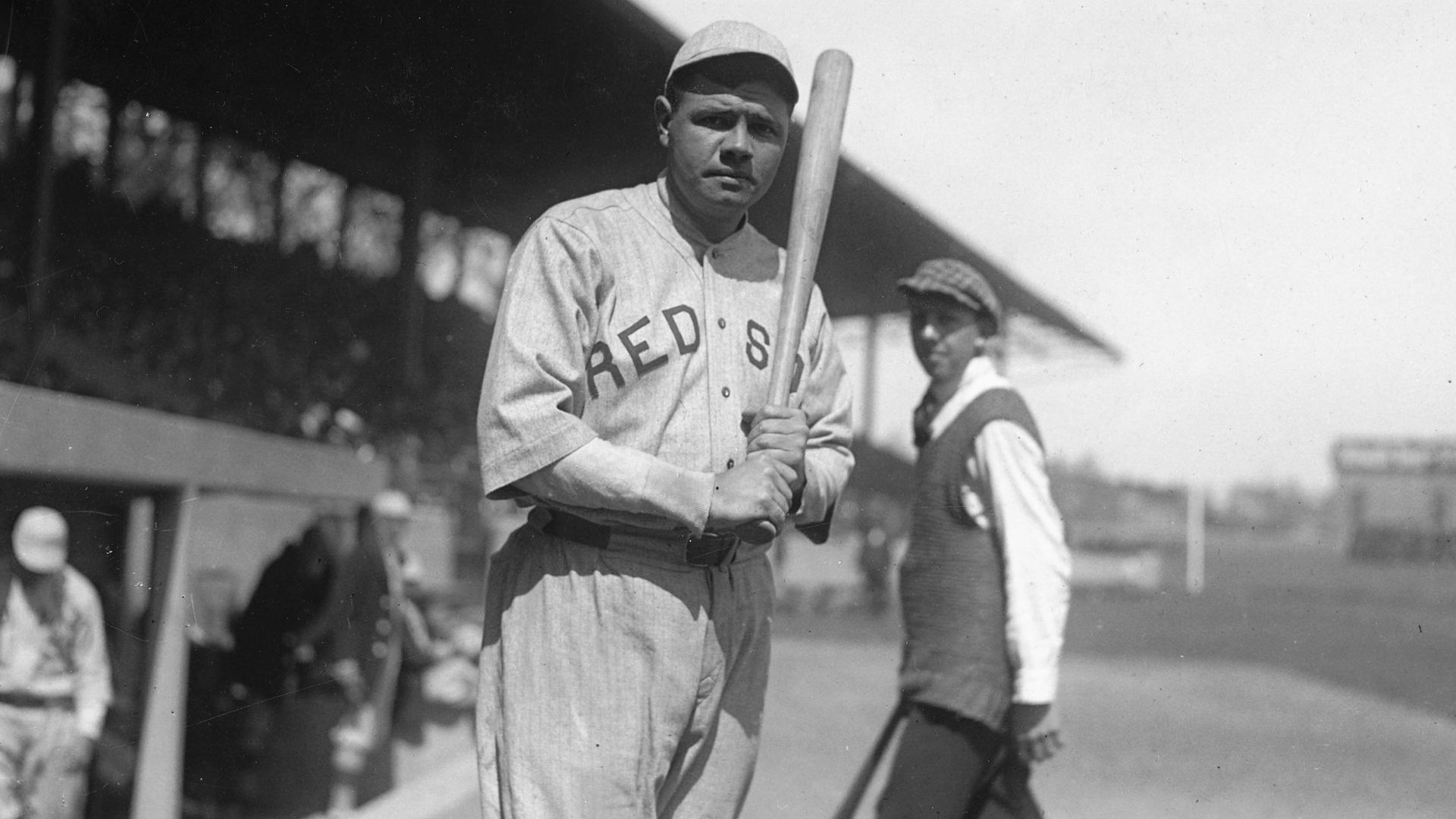 Babe Ruth holding a bat