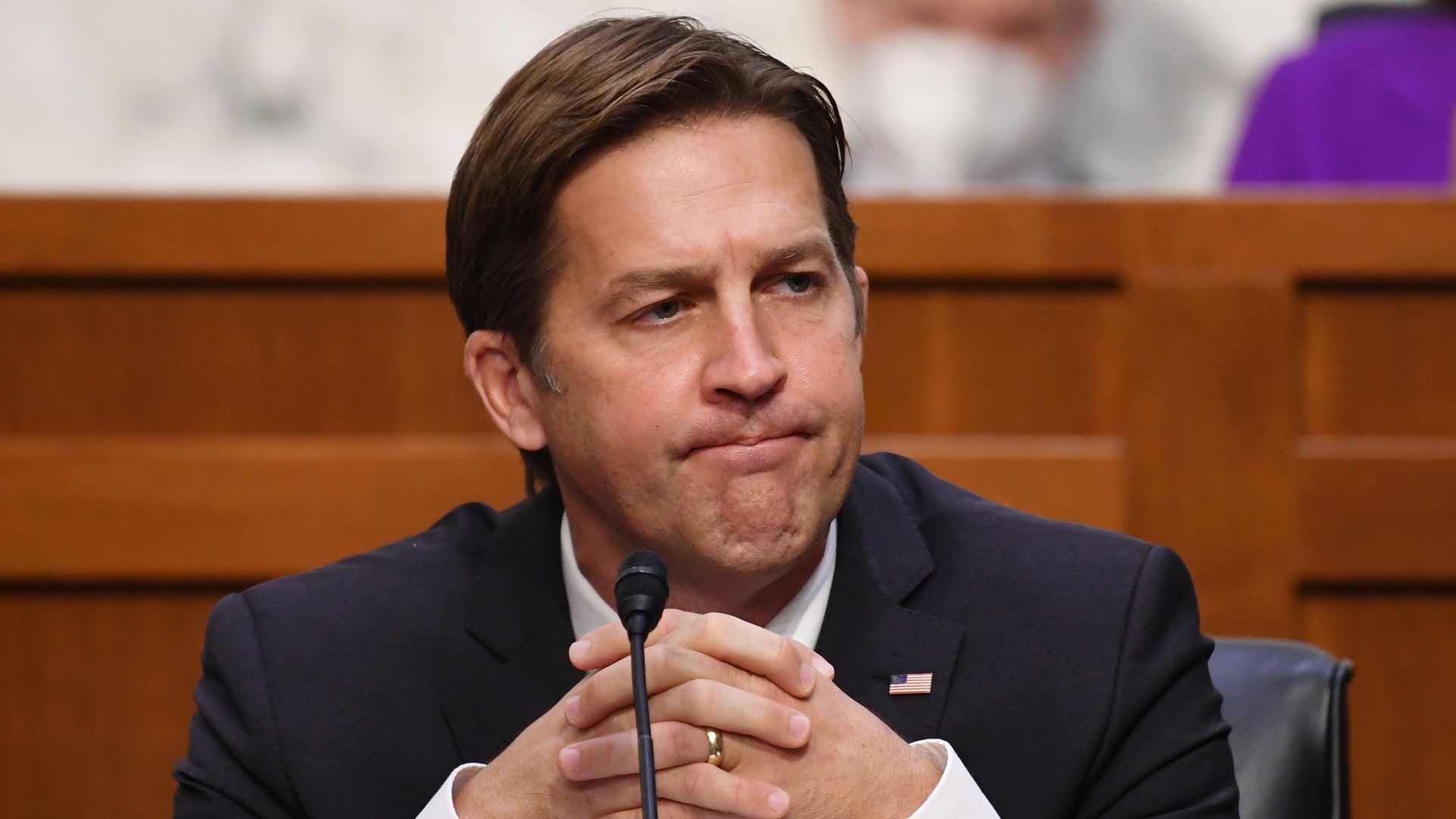 Sen. Ben Sasse (R-NE) looks on during the fourth day of the Supreme Court confirmation hearing for nominee Judge Amy Coney Barrett before the Senate Judiciary Committee in October on Capitol Hill