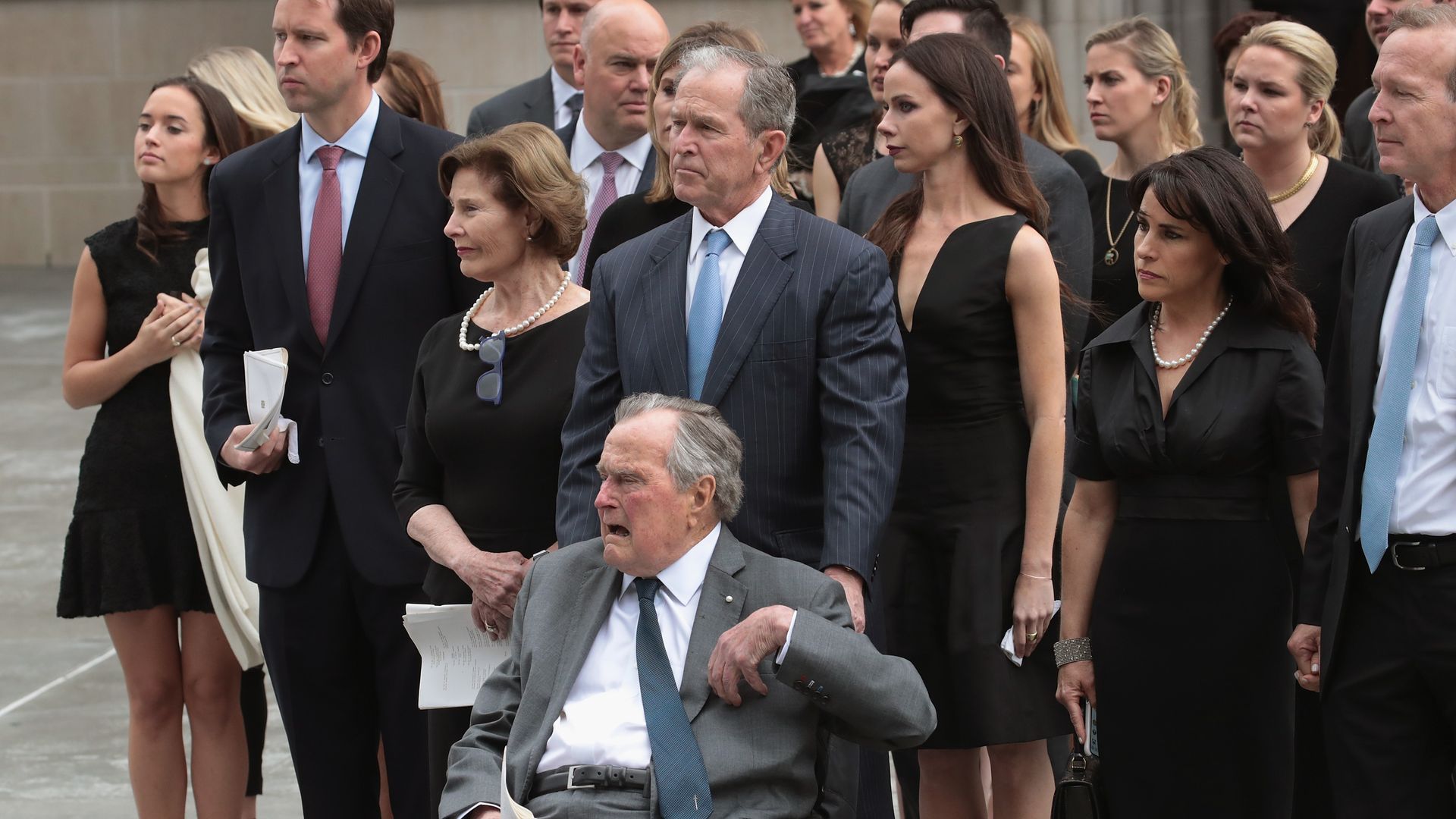The Bush family together at the funeral