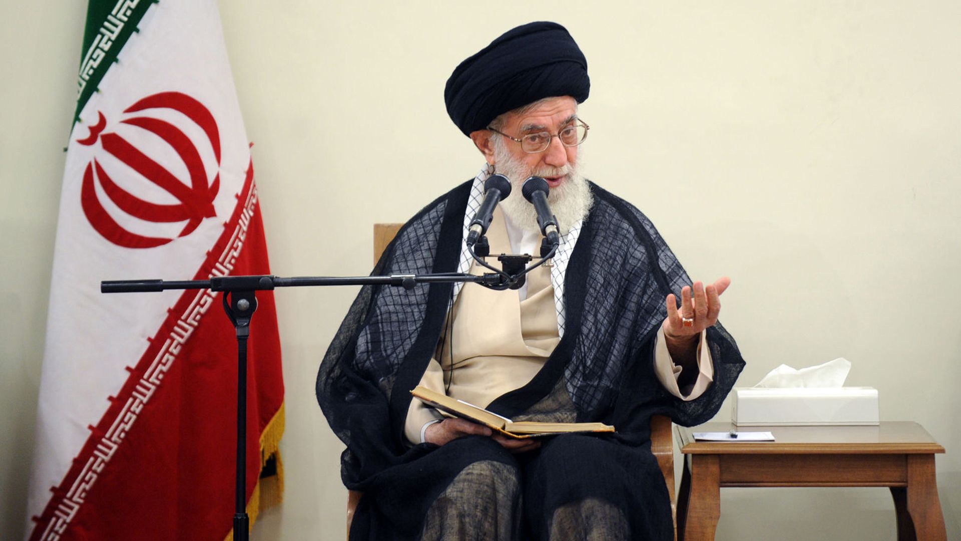 Supreme Leader of Iran Ali Khamenei at a meeting in Tahran, Iran on July 14, 2014.
