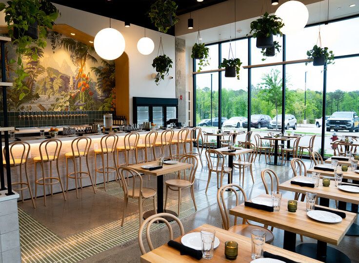 The inside of Brewery Bhavana's new Cary location