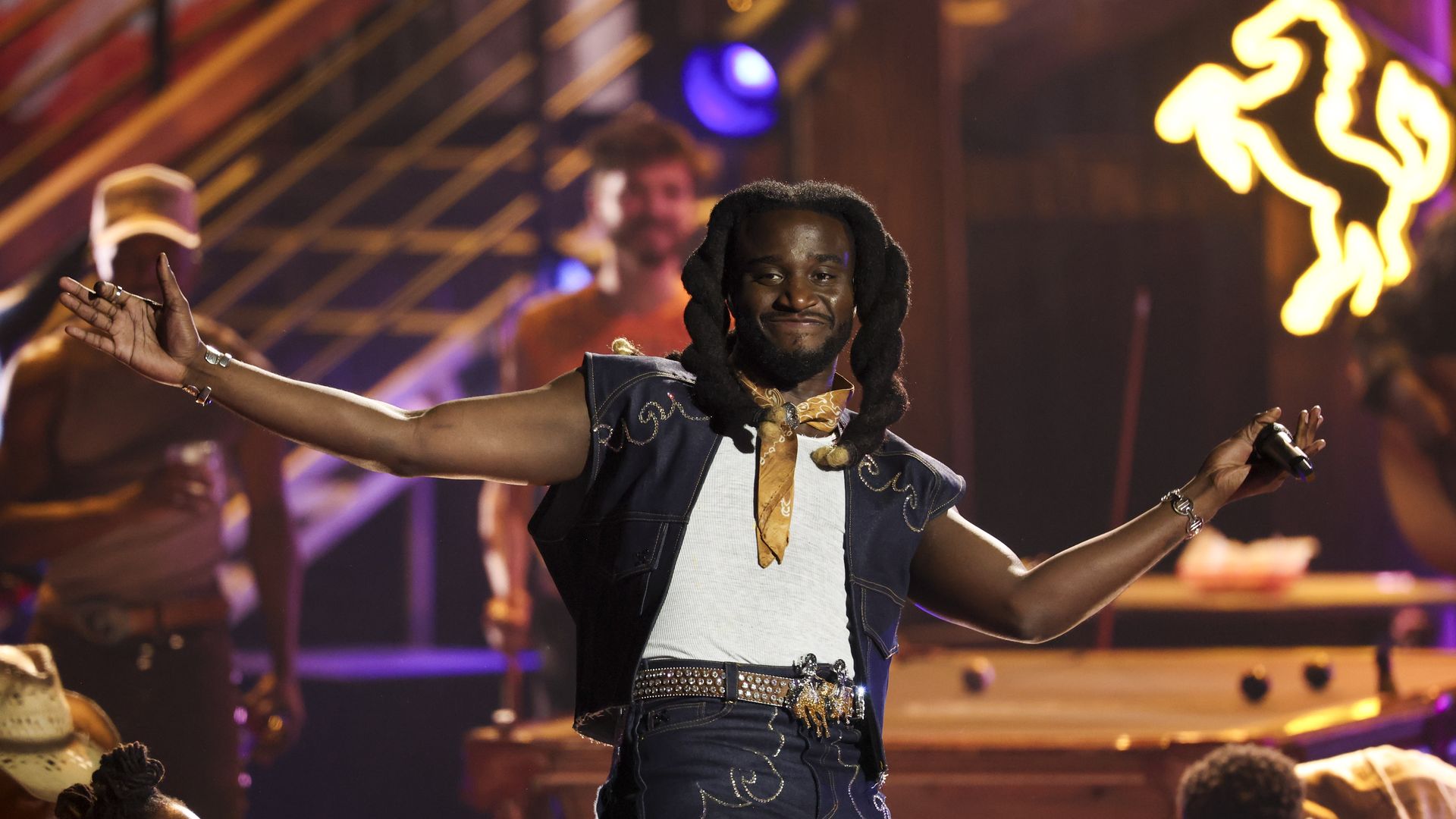 Shaboozey performs onstage at the 2024 BET Awards at Peacock Theater on June 30, 2024 in Los Angeles, California. (Photo by Christopher Polk/Billboard via Getty Images)