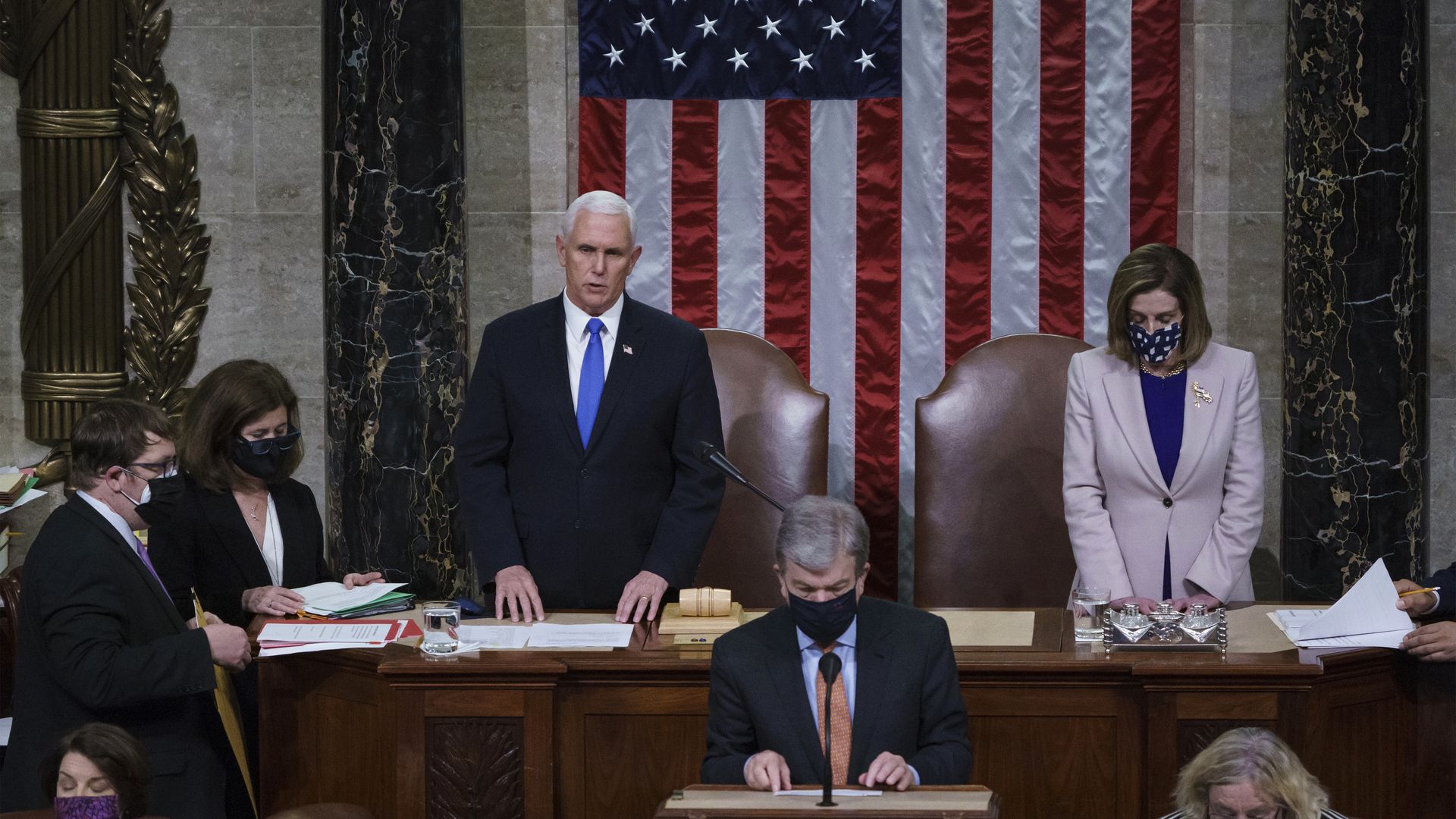 Vice President Mike Pence and Speaker of the House Nancy Pelosi, D-Calif. preside over election certification.