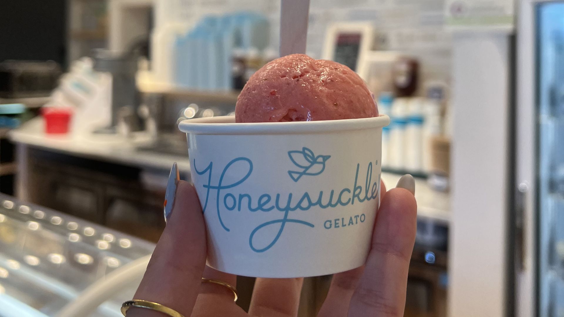 Honeysuckle Gelato scoop. 