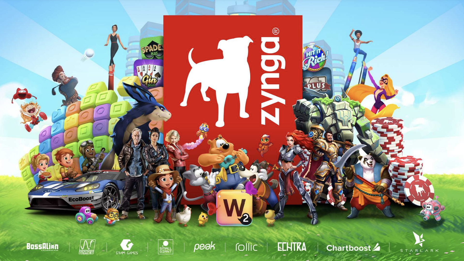 Zynga logo with some of the games they have made