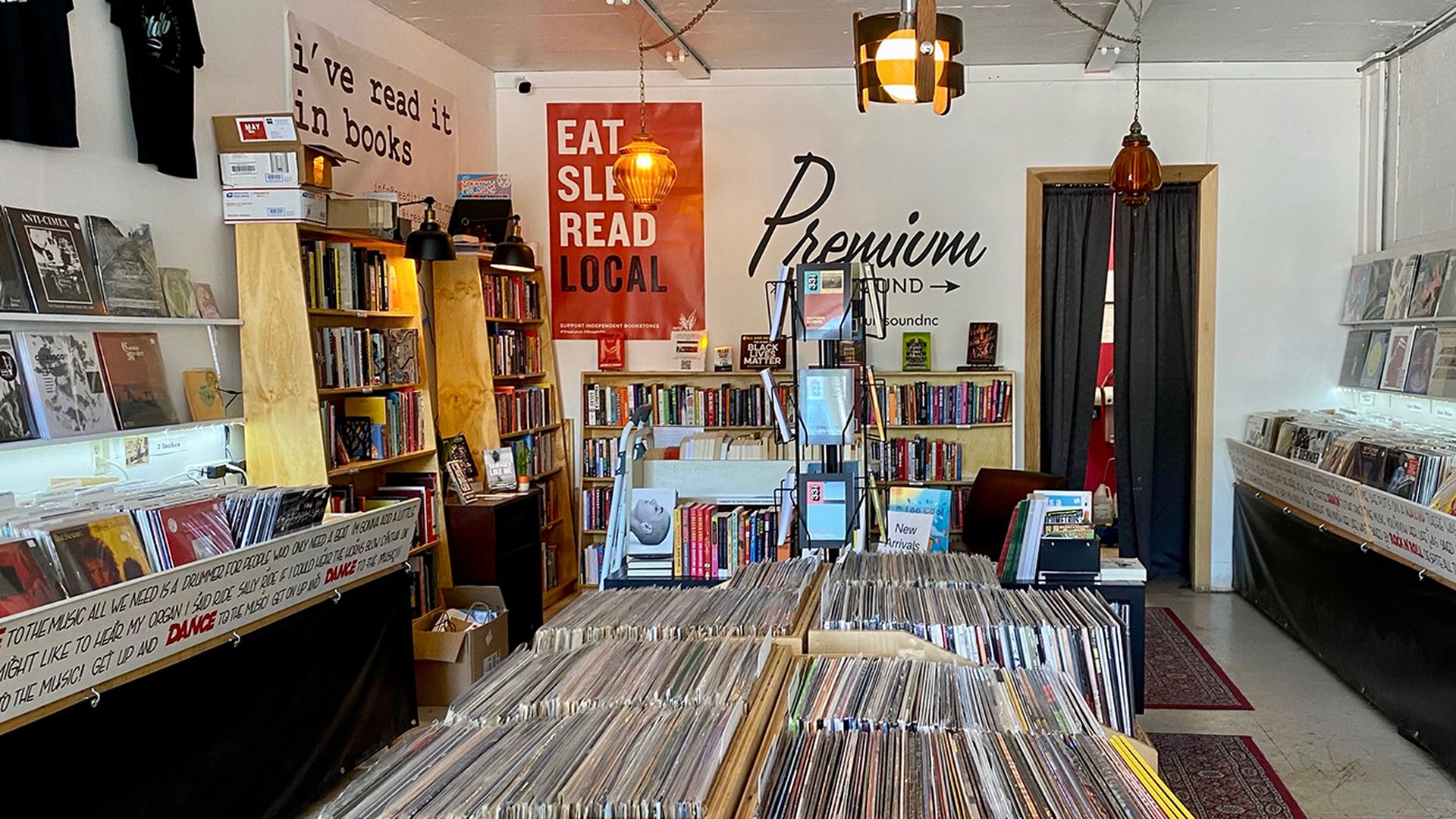Premium Sound records inside Tip Top Market on The Plaza