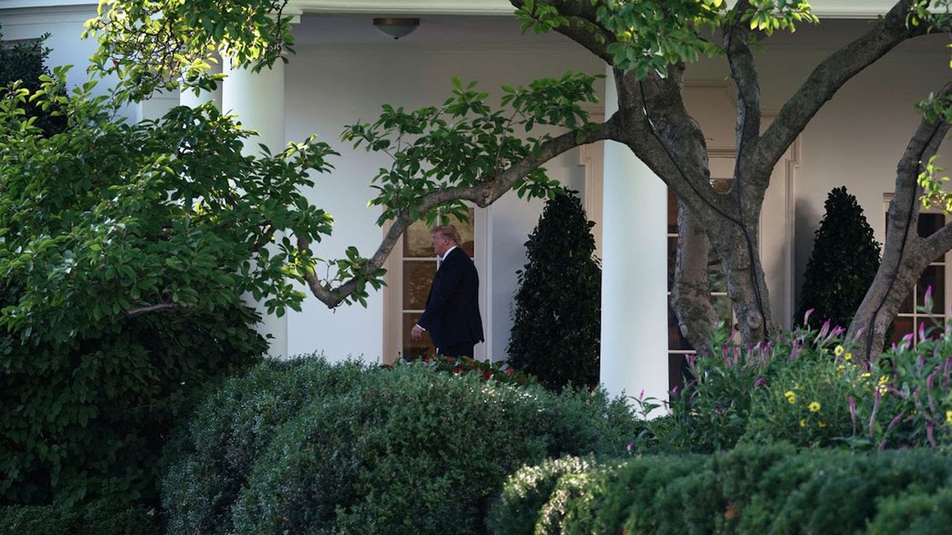 President Trump leaving the White House