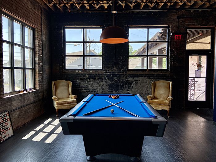 Pool table in Humbug's lounge area.
