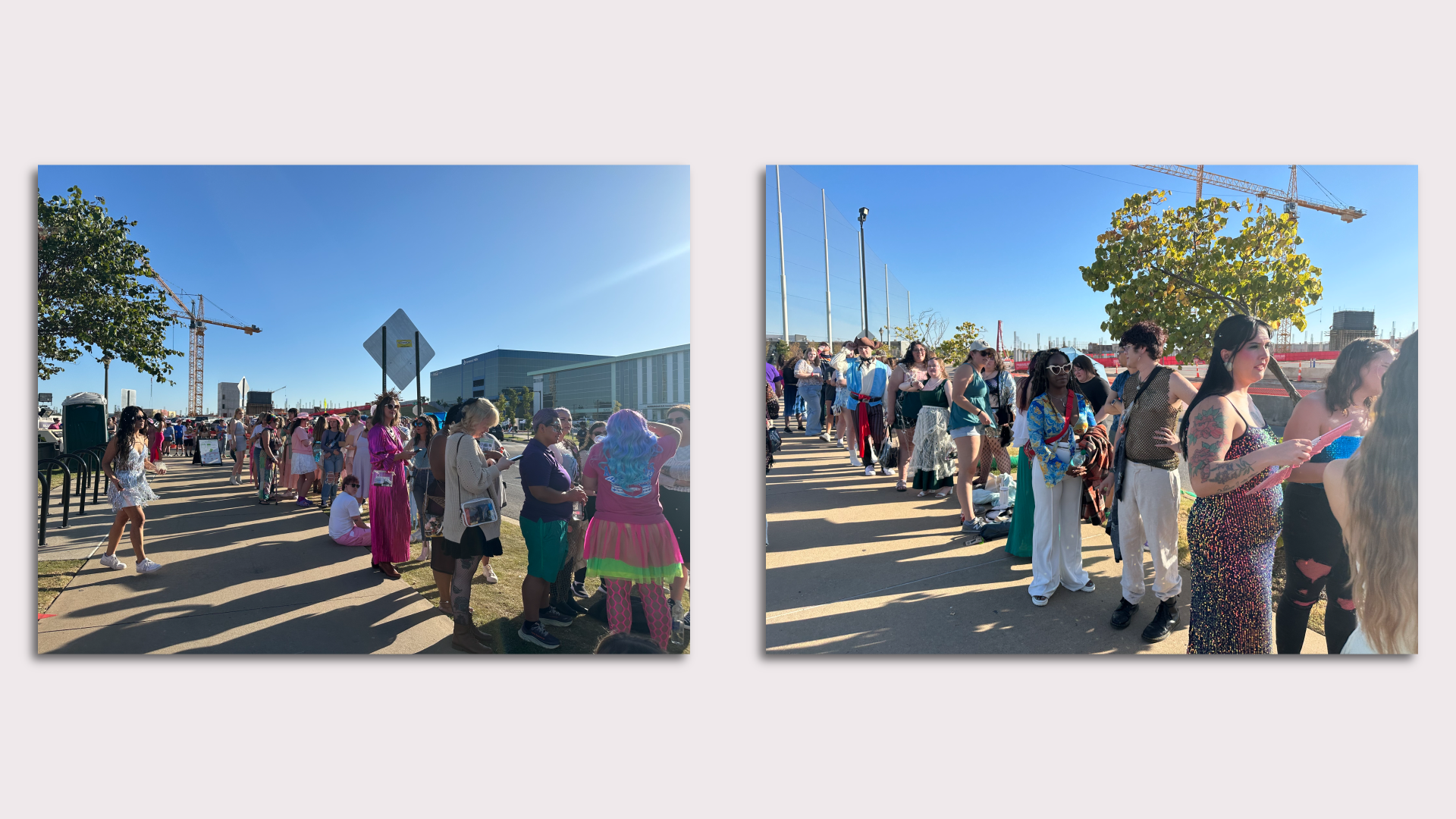 photos of people in line for concert