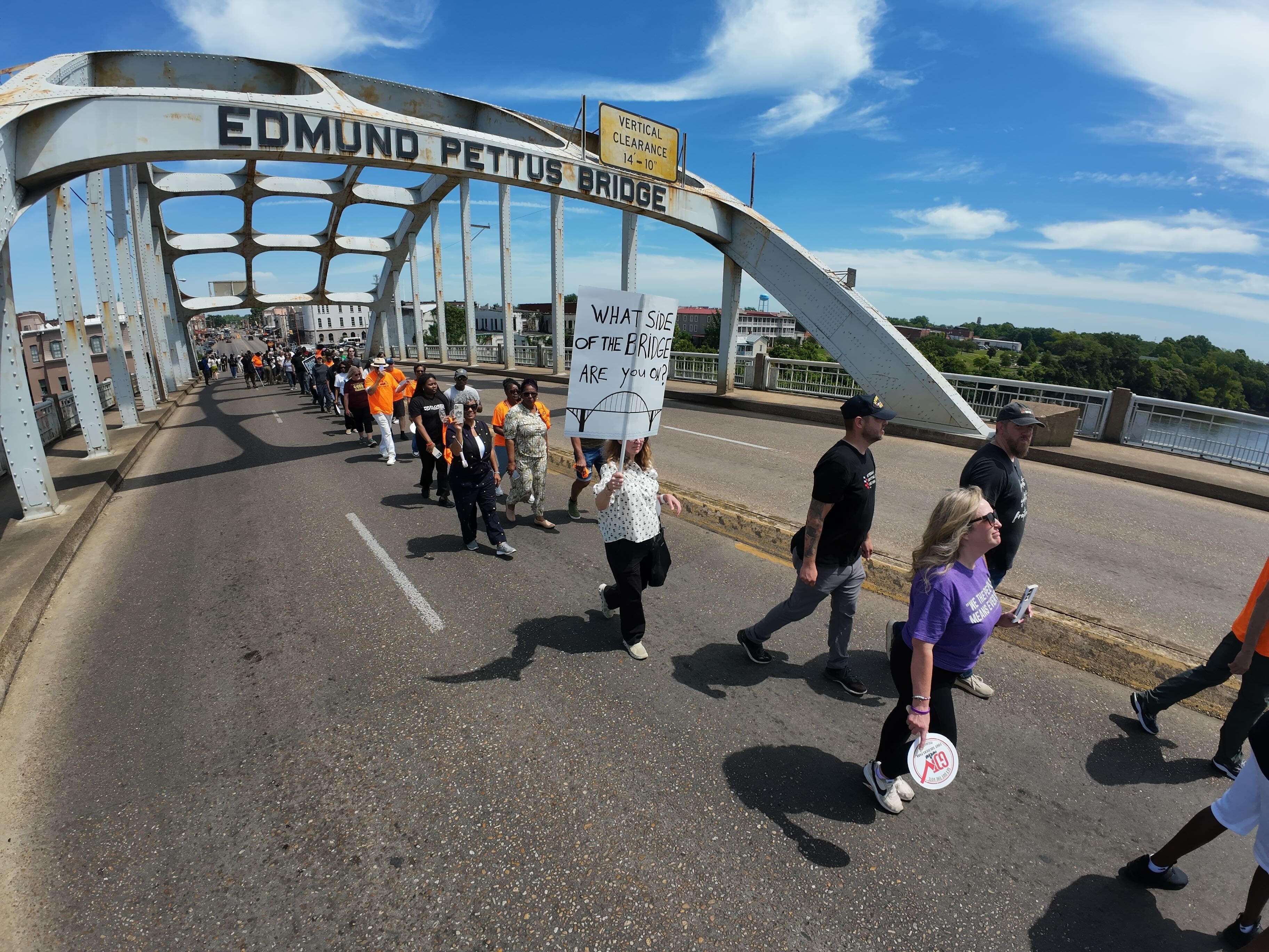 People on a bridge