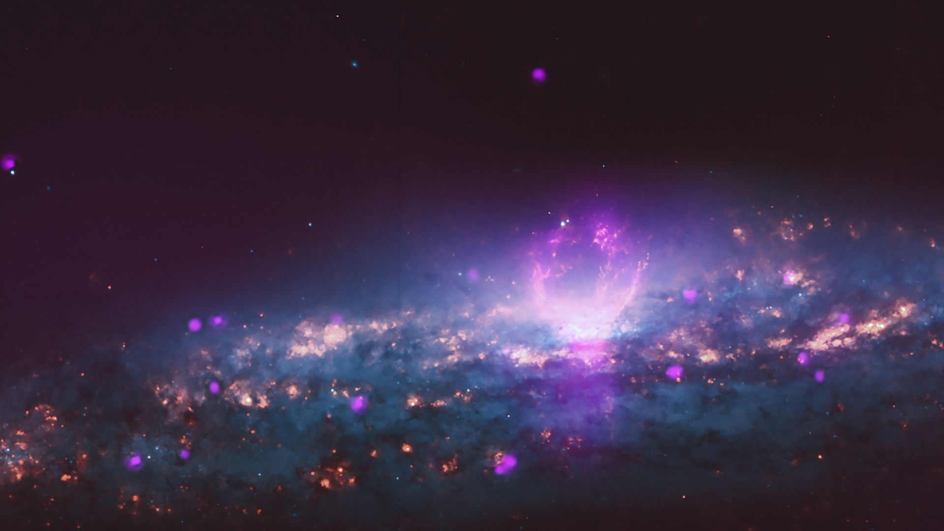 A colorful galaxy in deep space
