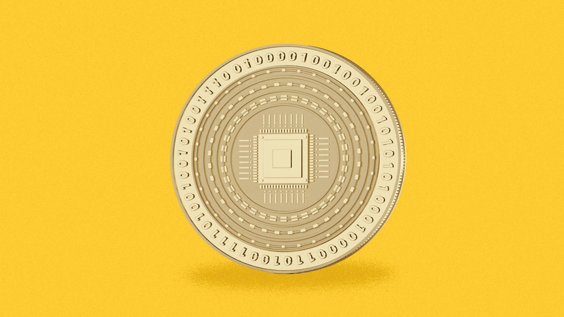 Illustration of a crypto coin pixelating and gradually disappearing