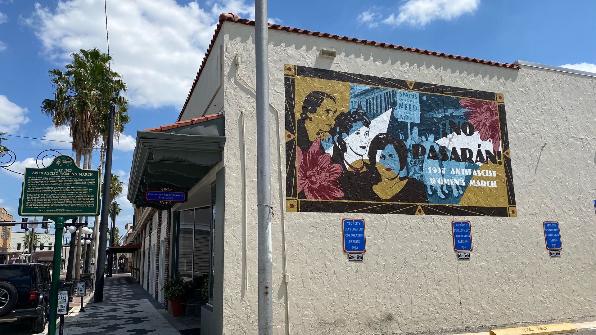 the mural and historical marker