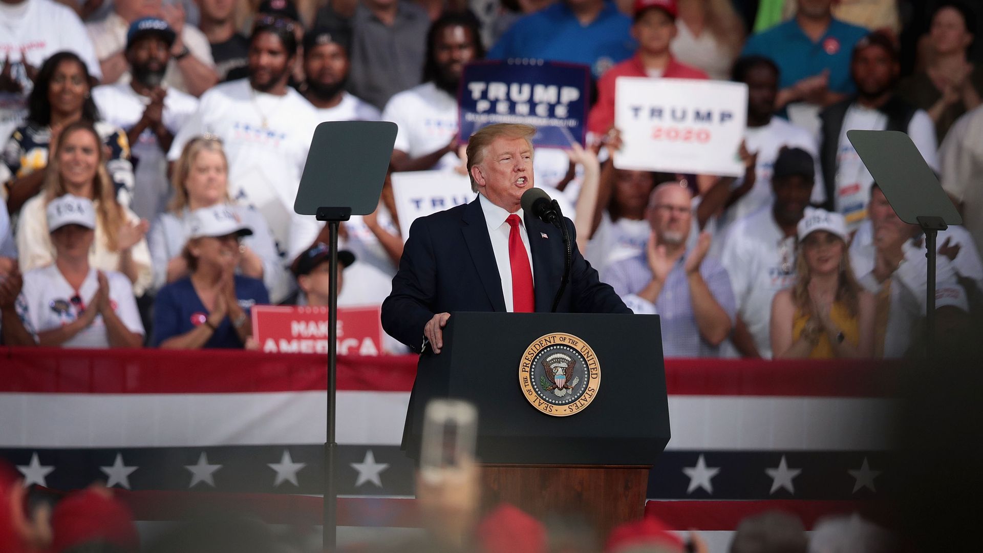 President Trump at a rally in Florida.