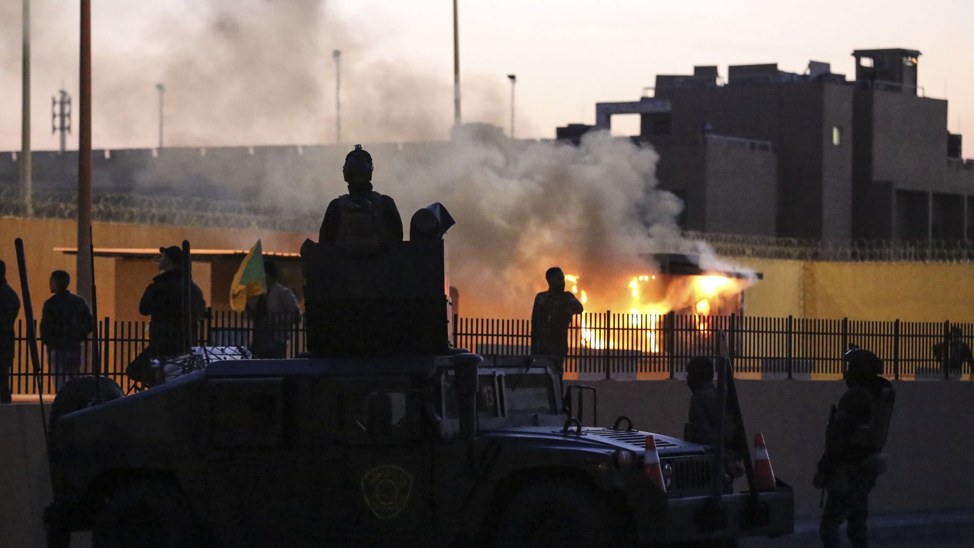 Supporters of the Iranian-backed militia group Kataib Hezbollah