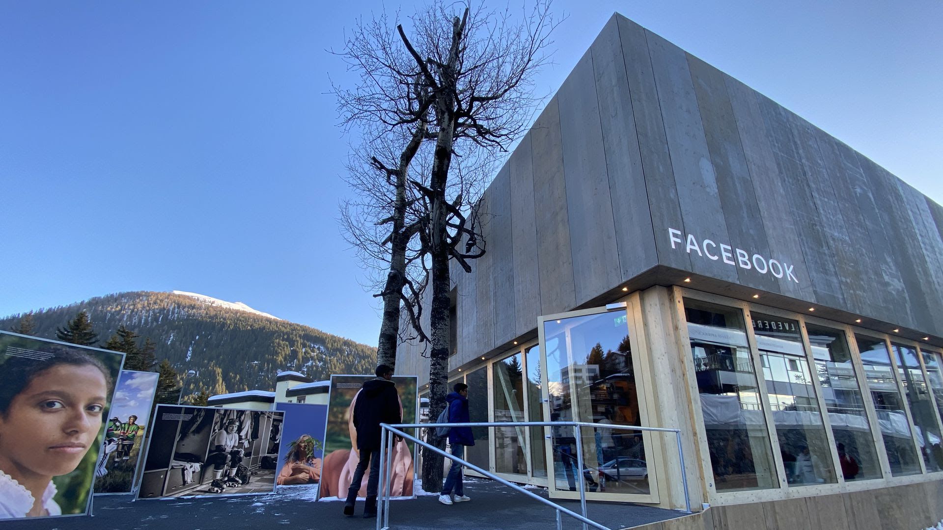 A building that says Facebook on it.