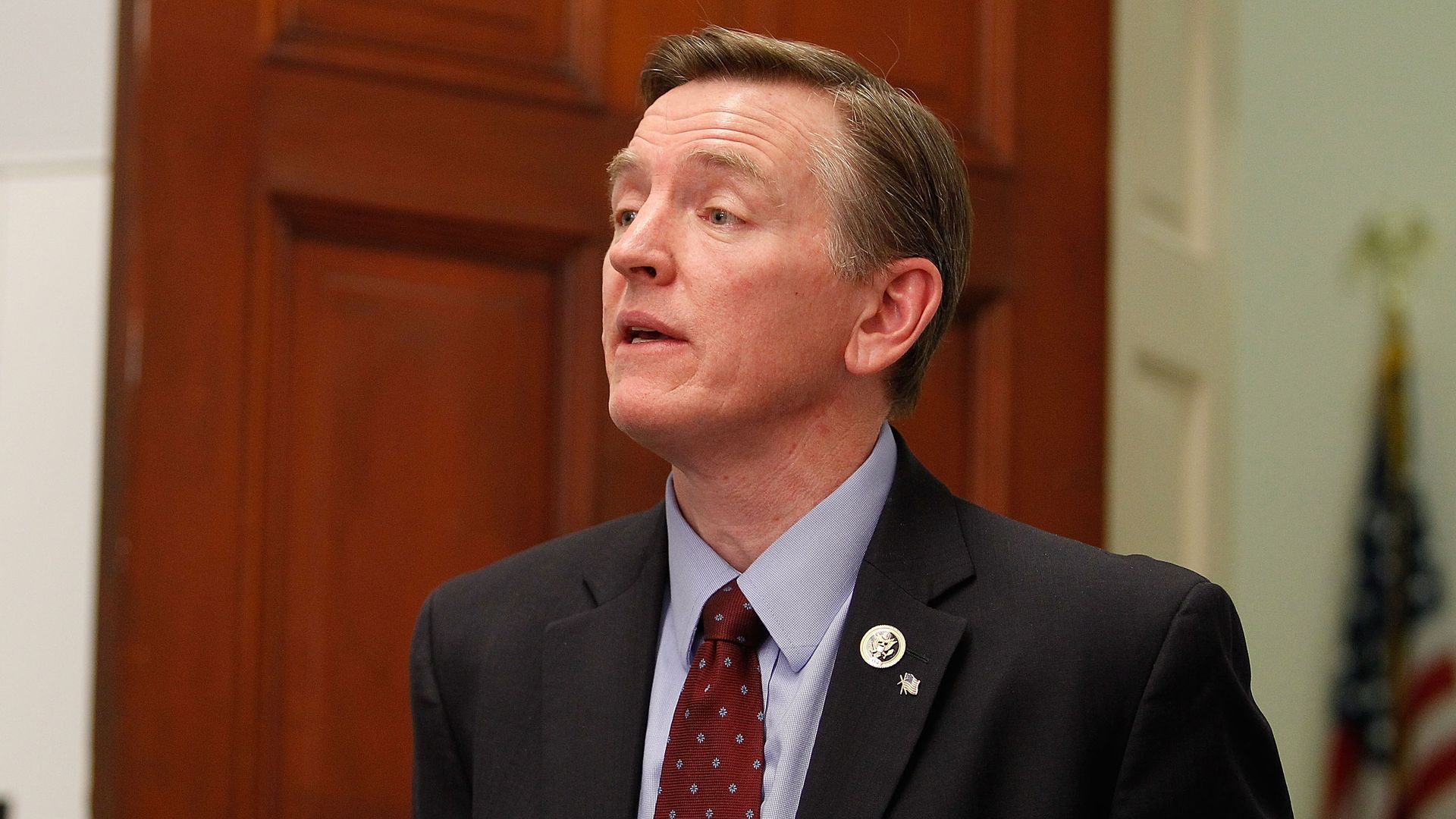Rep. Paul Gosar is seen speaking during a news conference.