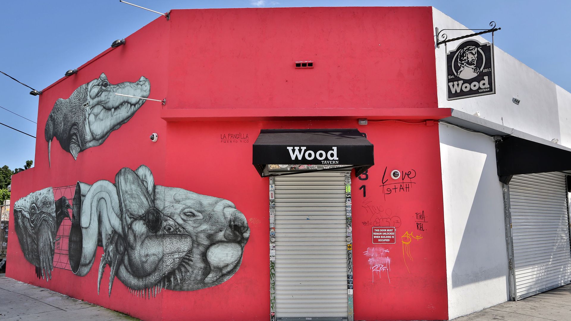 MIAMI, FL - NOVEMBER 21: External view of Wood Tavern in the Wynwood Art District on November 21, 2013 in Miami, Florida. (Photo by Alexander Tamargo/Getty Images)

