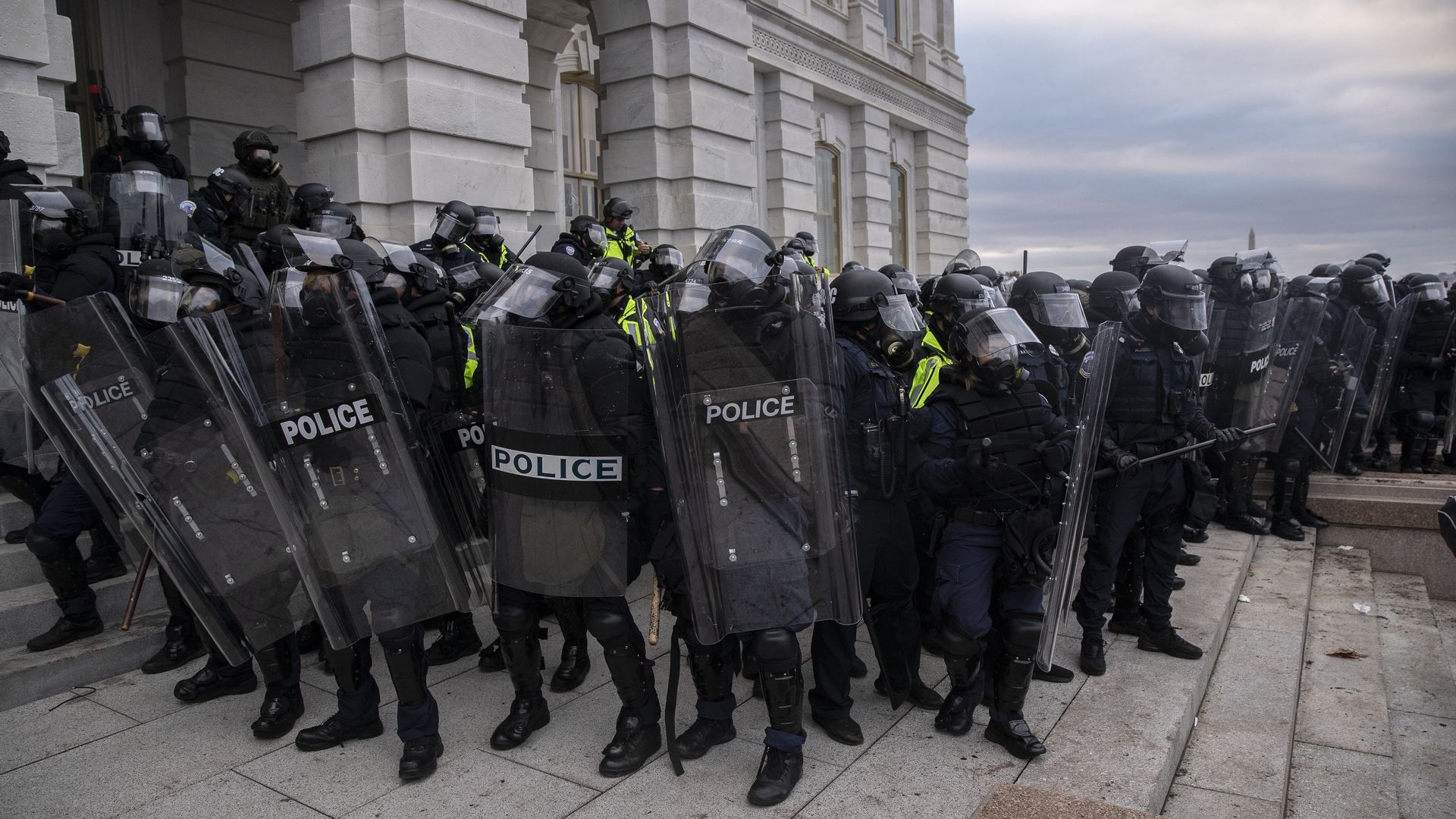Police outside the Capitol in Washington, D.C., on Jan. 6, 2021.