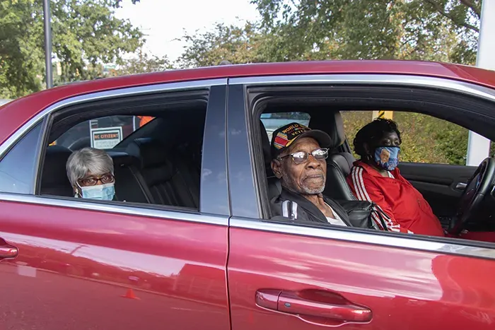 James McCoy, his daughter Doris and wife Mary, Election Day 2020