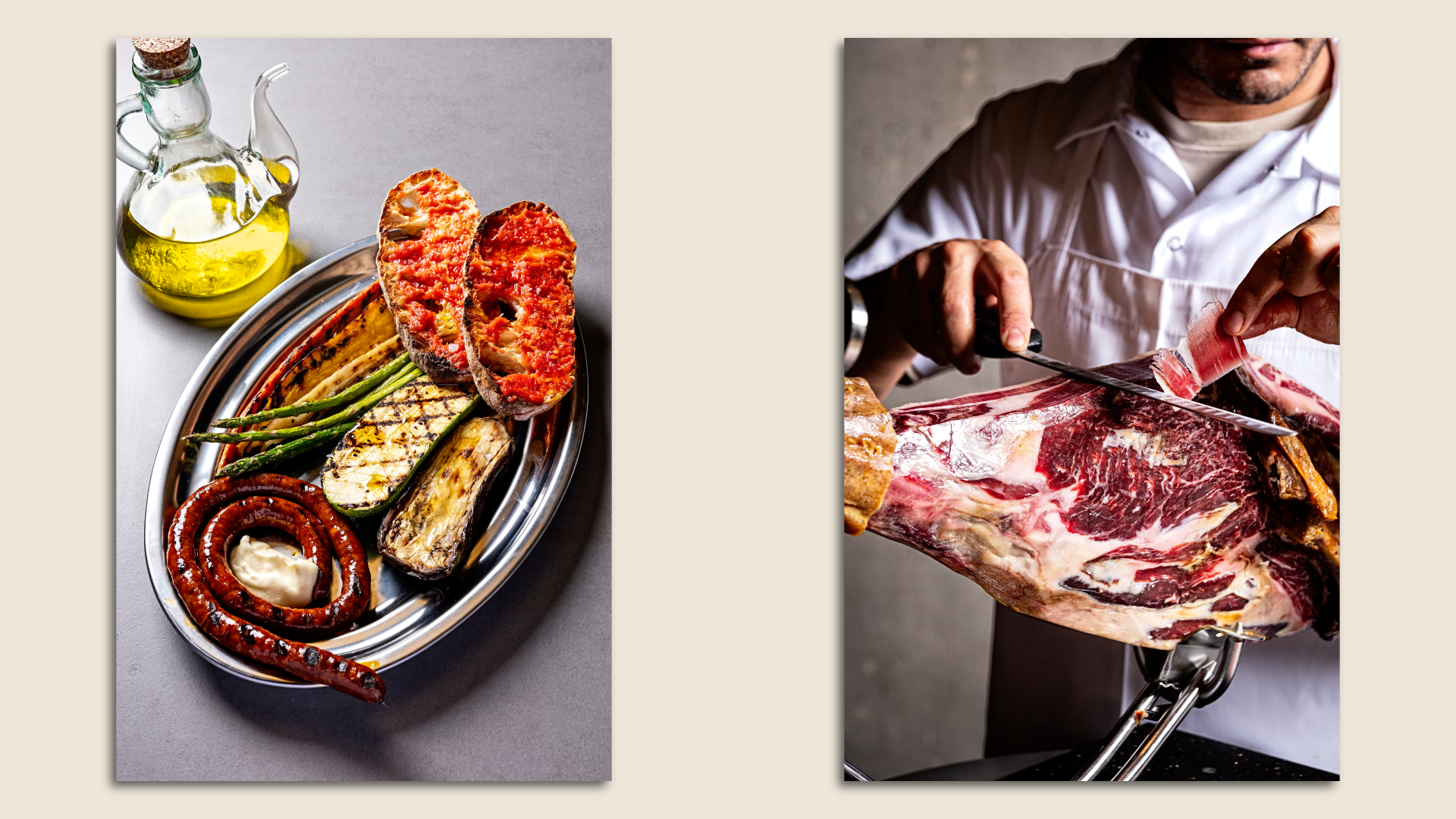 Brasa's Spanish street food (left) and Jamon Jamon . Photo courtesy of Scott Suchman/The Square