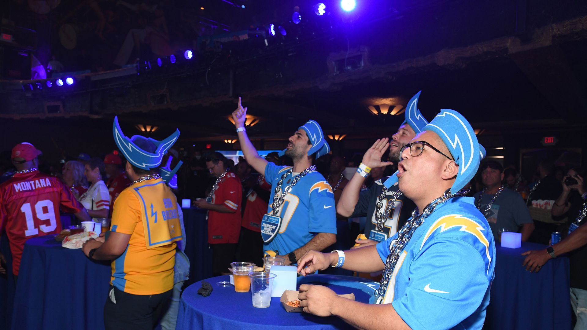 Fans at Amazon's Thursday Night Football party on Sept. 15 in Los Angeles