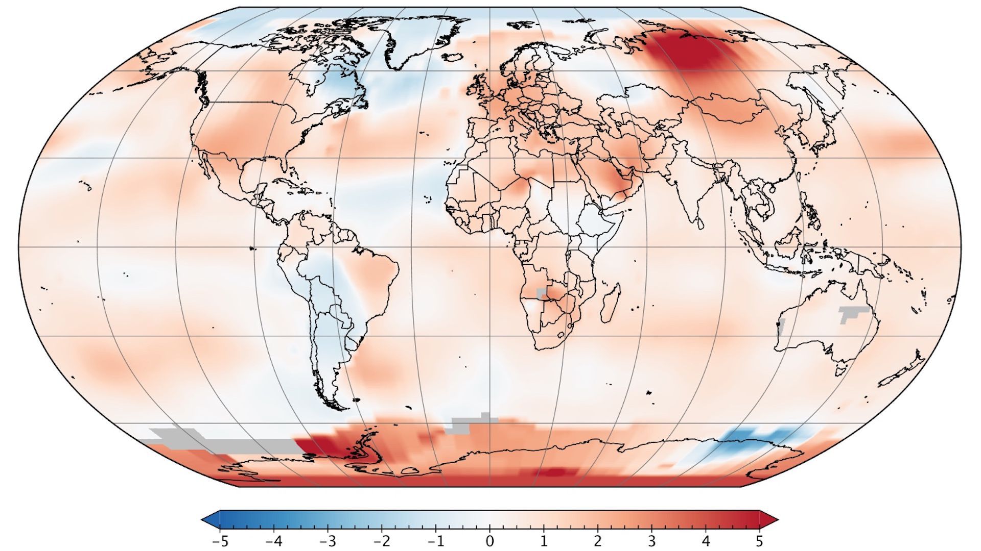 Image showing global temperature anomalies in June