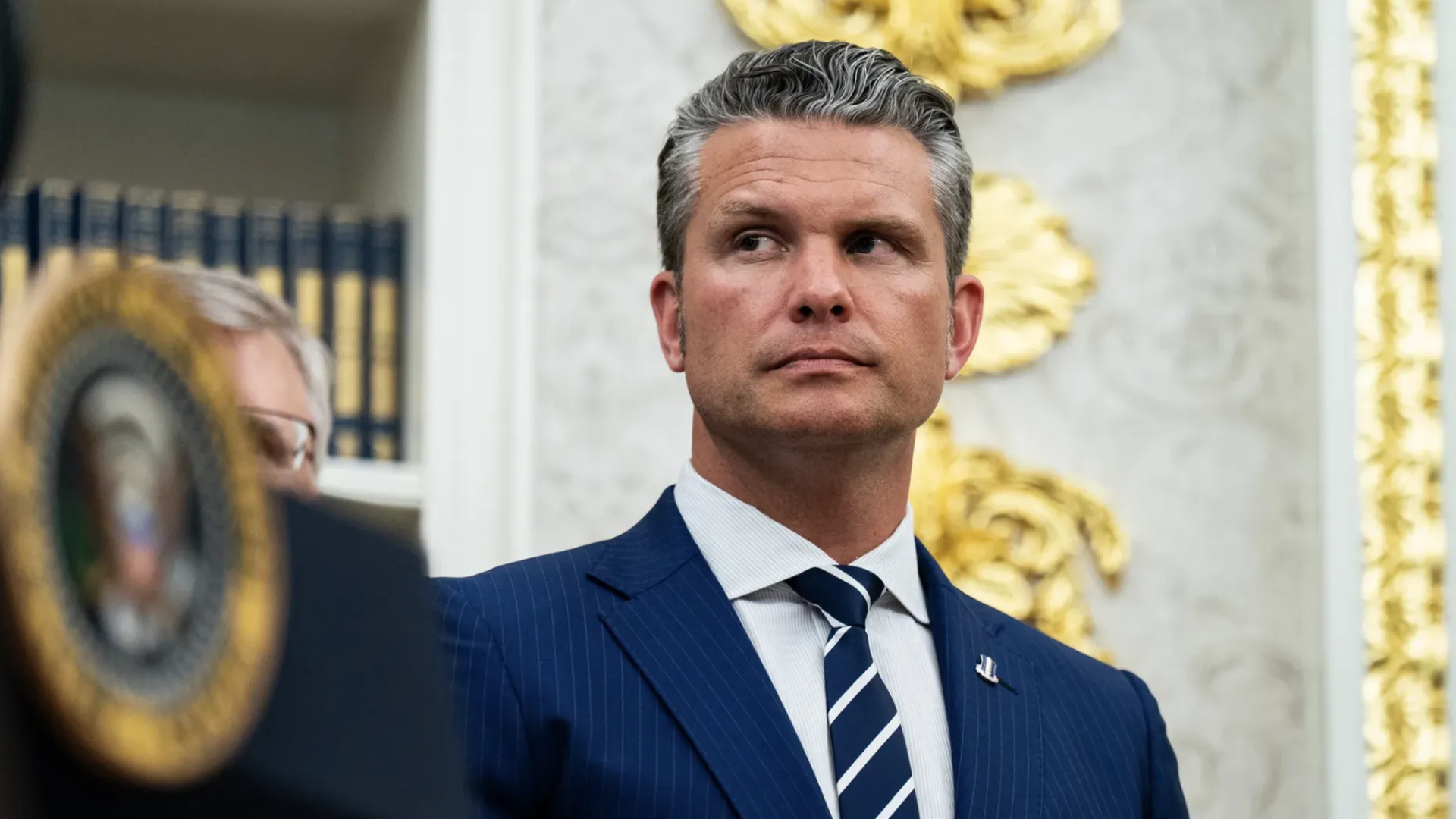Defense Secretary Pete Hegseth during an announcement in the Oval Office of the White House on Sept. 2. Photo: Al Drago/Bloomberg via Getty Images
