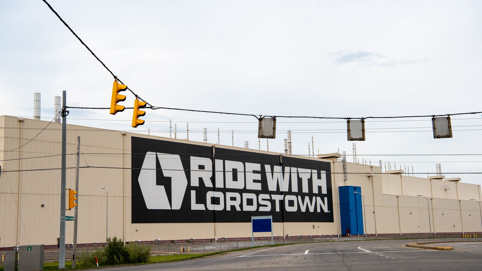 Signage outside Lordstown Motors Corp. headquarters in Lordstown, Ohio