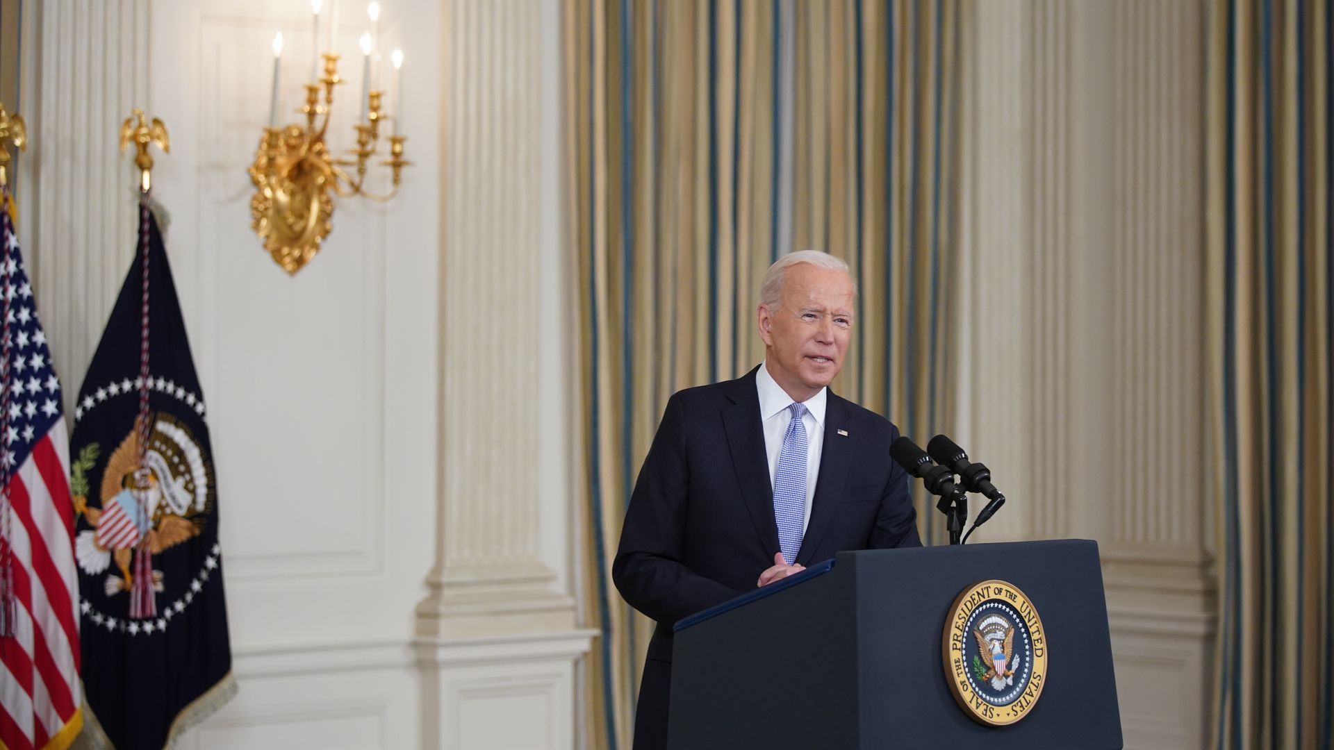 President Joe Biden speaking from the White House on Sept. 24.