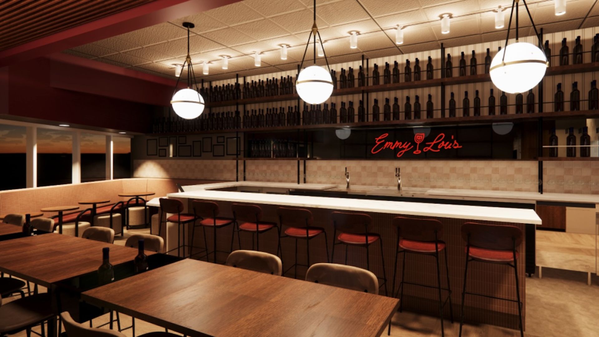 rendering of wine shop