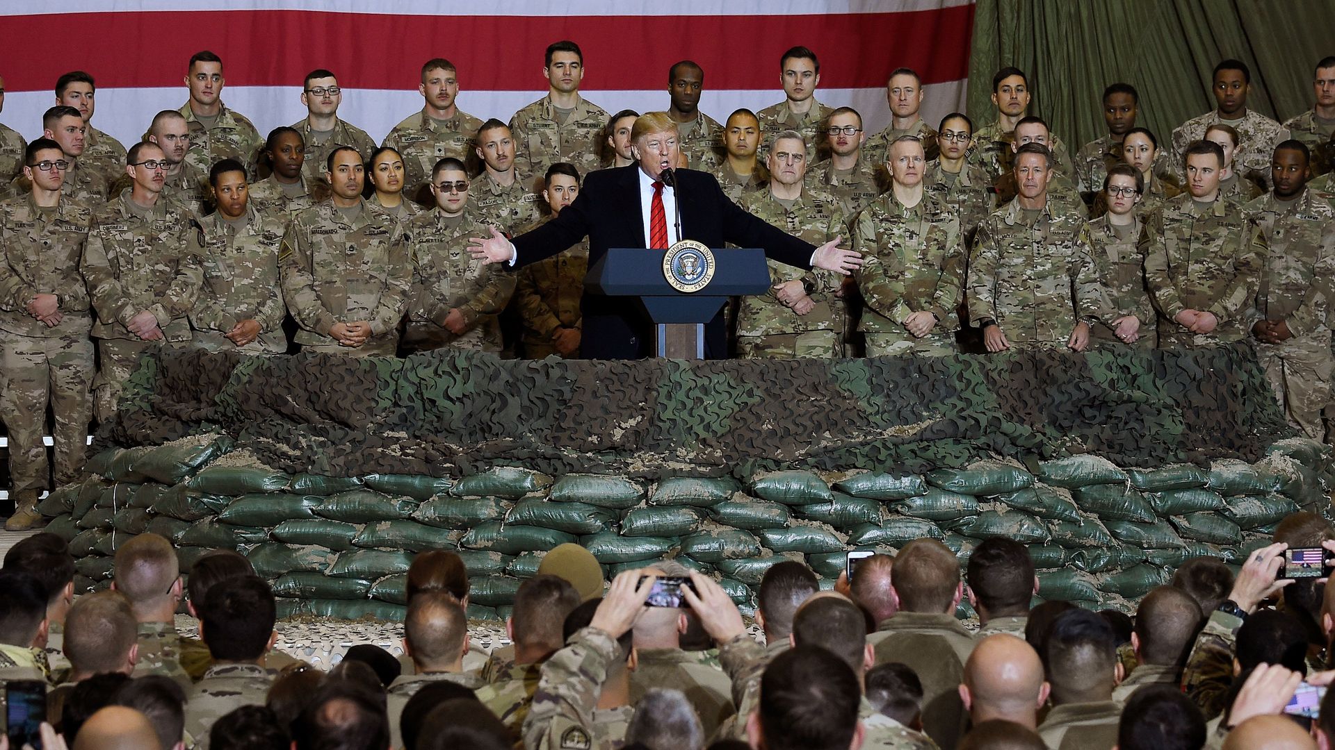 Trump addressing US troops in Afghanistan