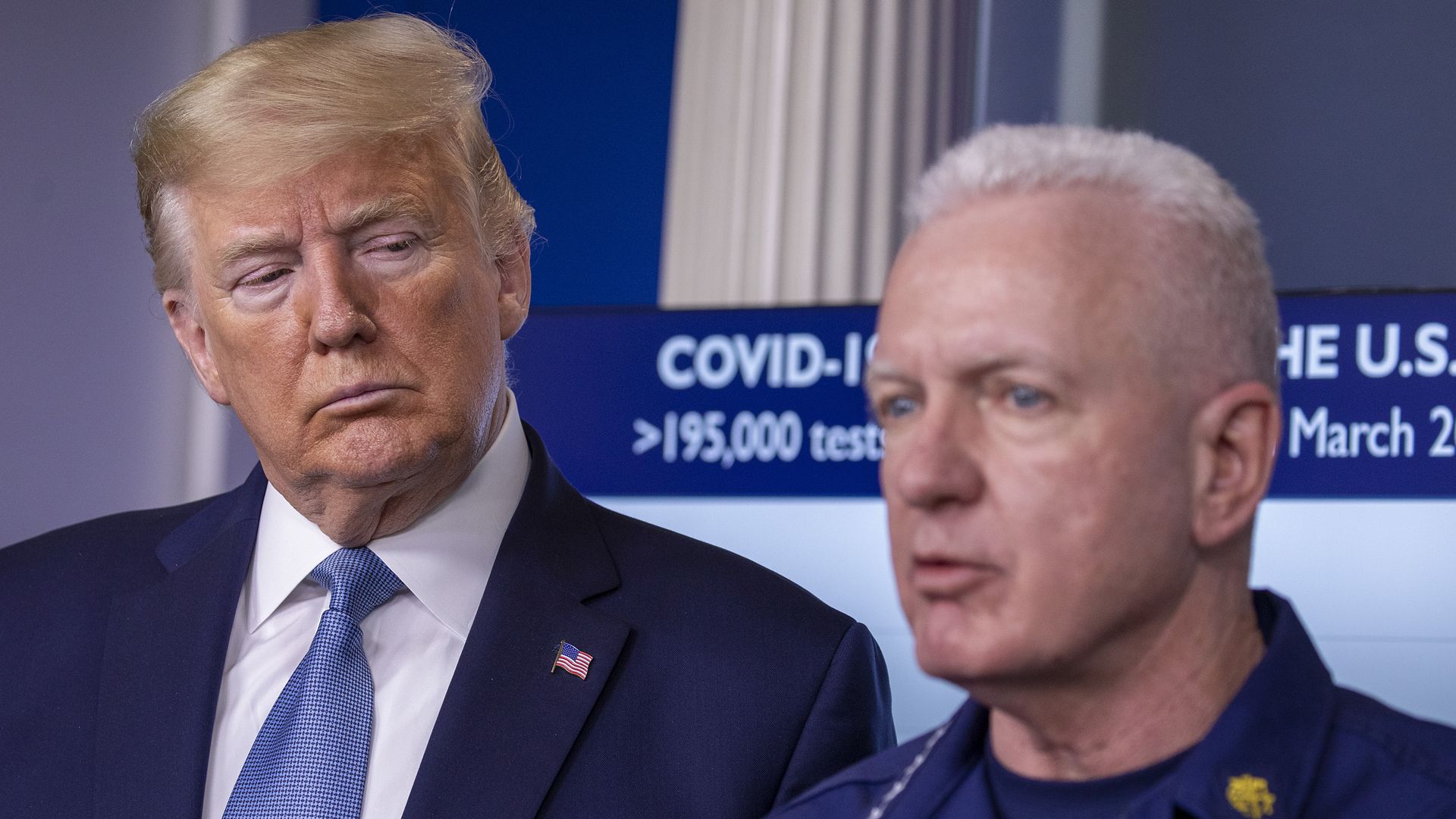 Trump and his assistant health secretary.