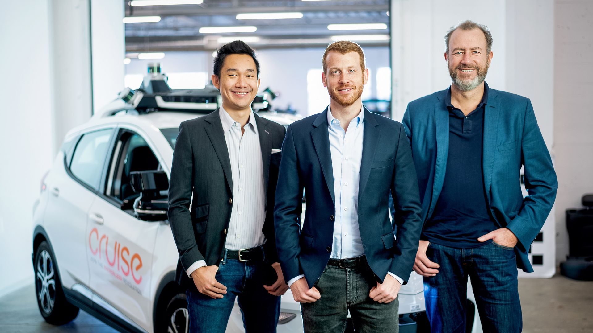 Cruise Automation COO Dan Kan (l to r), Cruise Automation CTO Kyle Vogt and CEO Dan Ammann