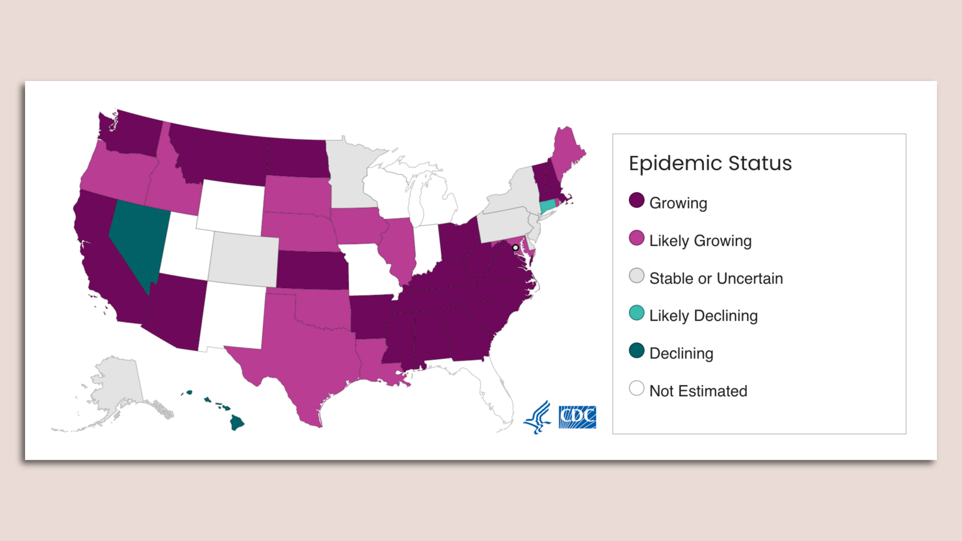screen shot of updated CVC Covid map