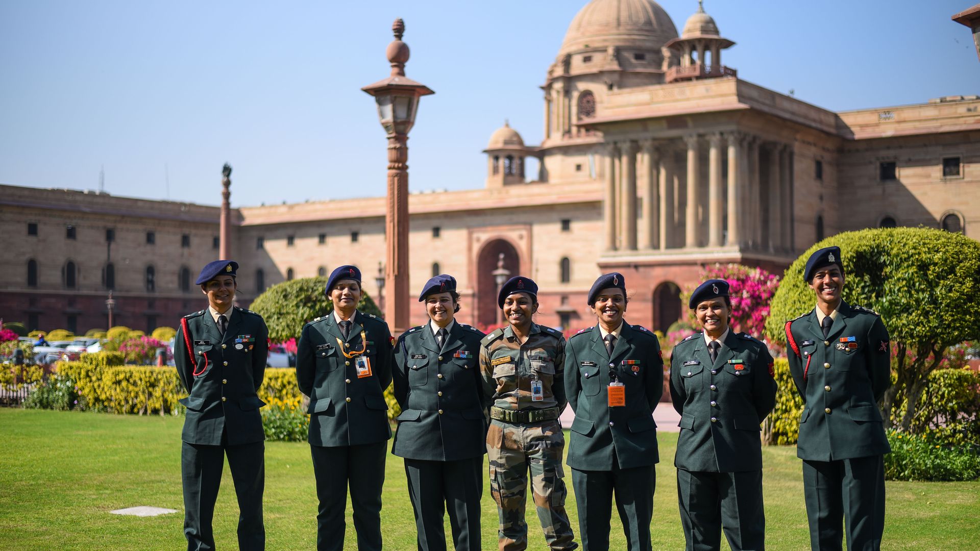  Indian Women Army officers pose for a photograph 