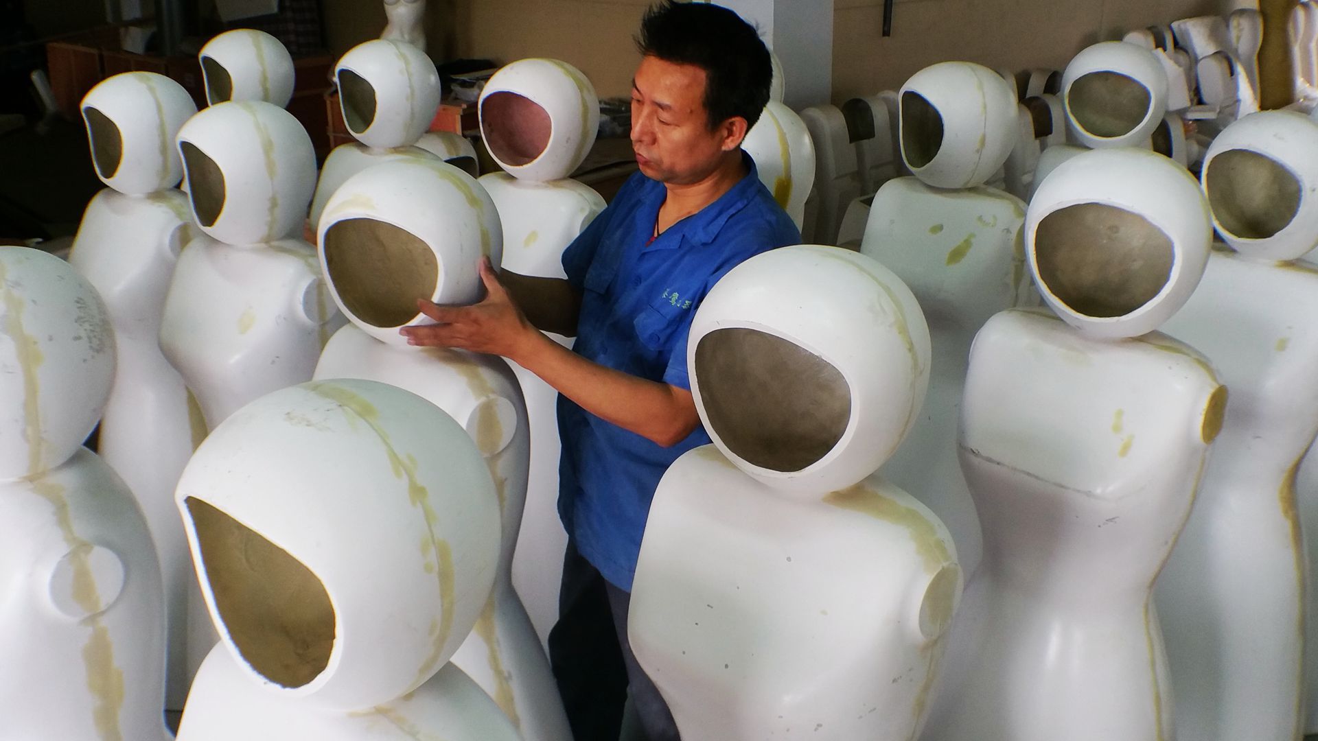 Robot models in Harbin, China. 