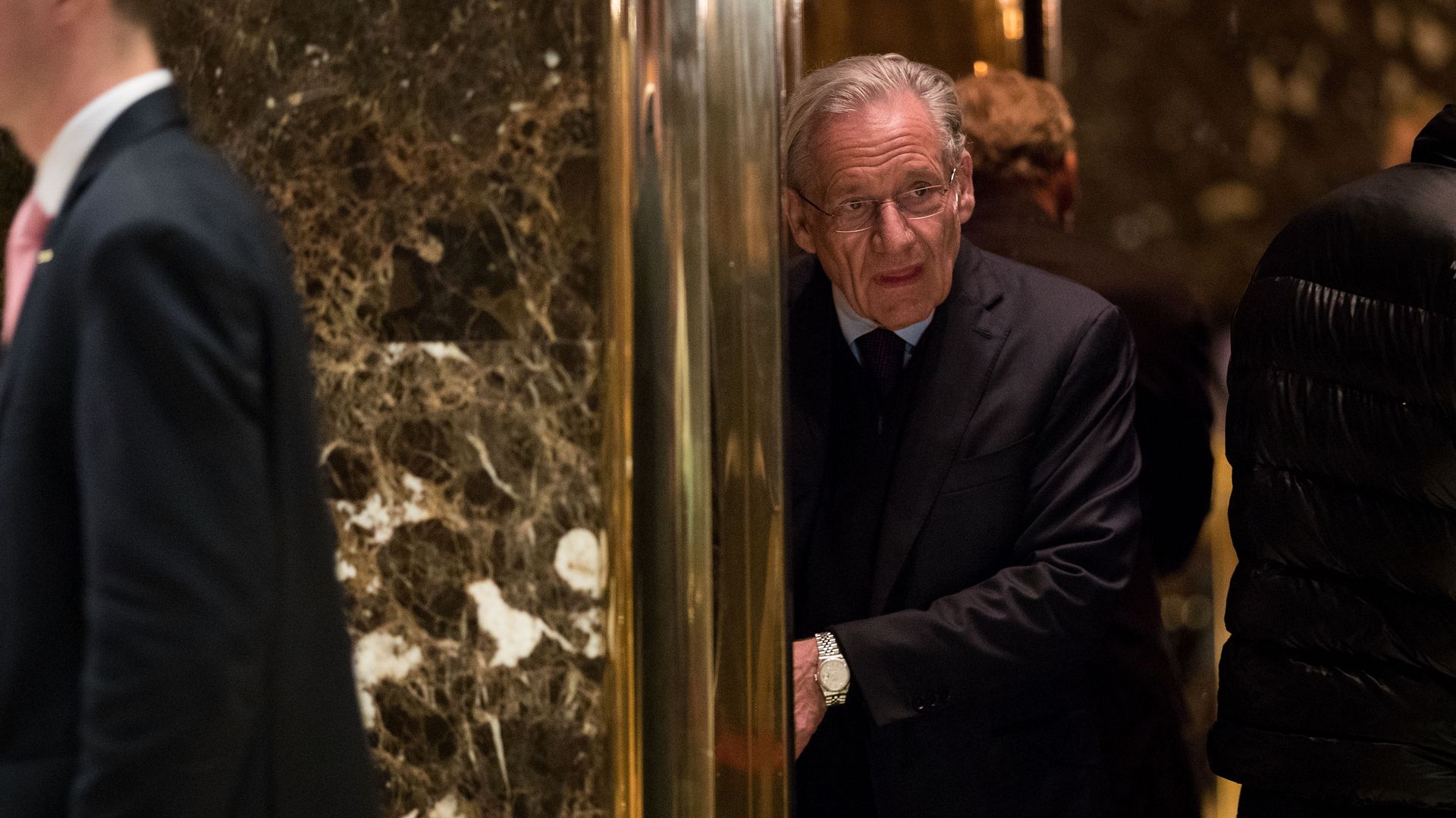Journalist Bob Woodward at Trump Tower in January 2017. Photo: Drew Angerer/Getty Images