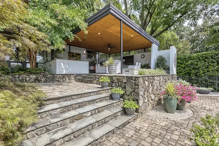 home tour mid century modern lake wylie hardscaping