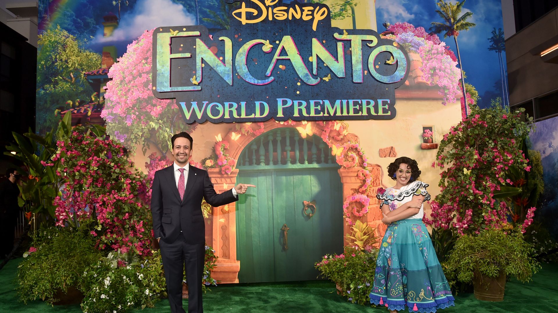 Co-writer and songwriter Lin-Manuel Miranda attends the world premiere of Walt Disney Animation Studios' Encanto at El Capitan Theatre in Hollywood, California on November 03, 2021.